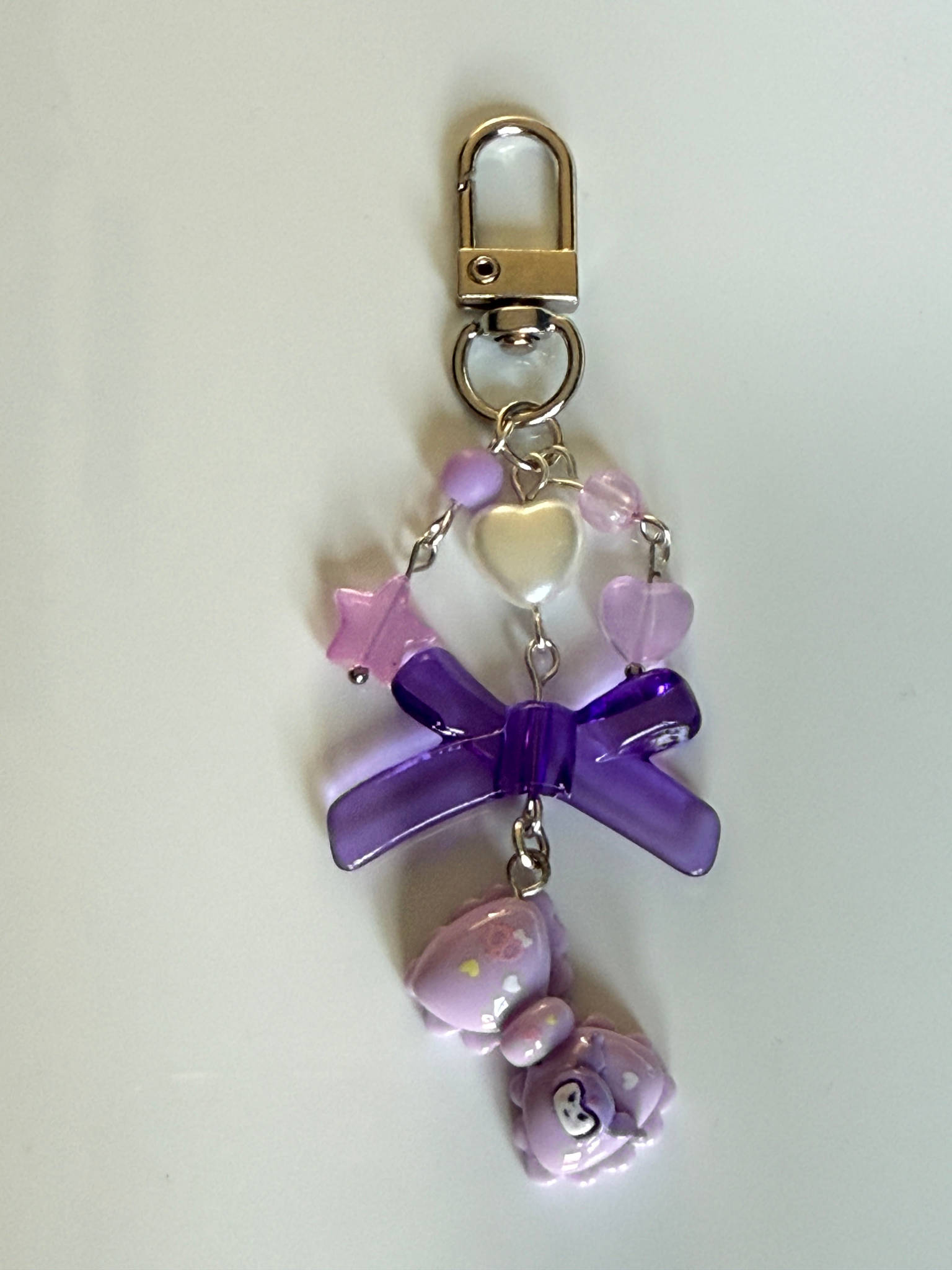 Kawaii Bow Keychain – Sanrio Inspired Beaded Charm | Pastel Y2K Bag Charm Cute Phone Accessory Beadsbylillixx