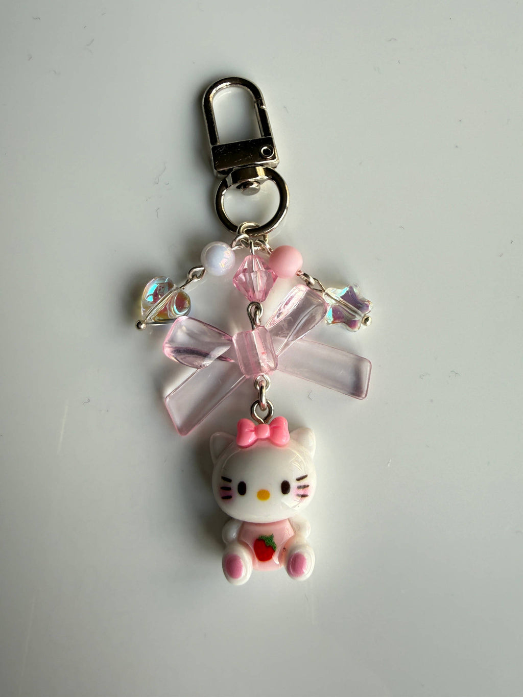 Kawaii Bow Keychain – Sanrio Inspired Beaded Charm | Pastel Y2K Bag Charm Cute Phone Accessory Beadsbylillixx