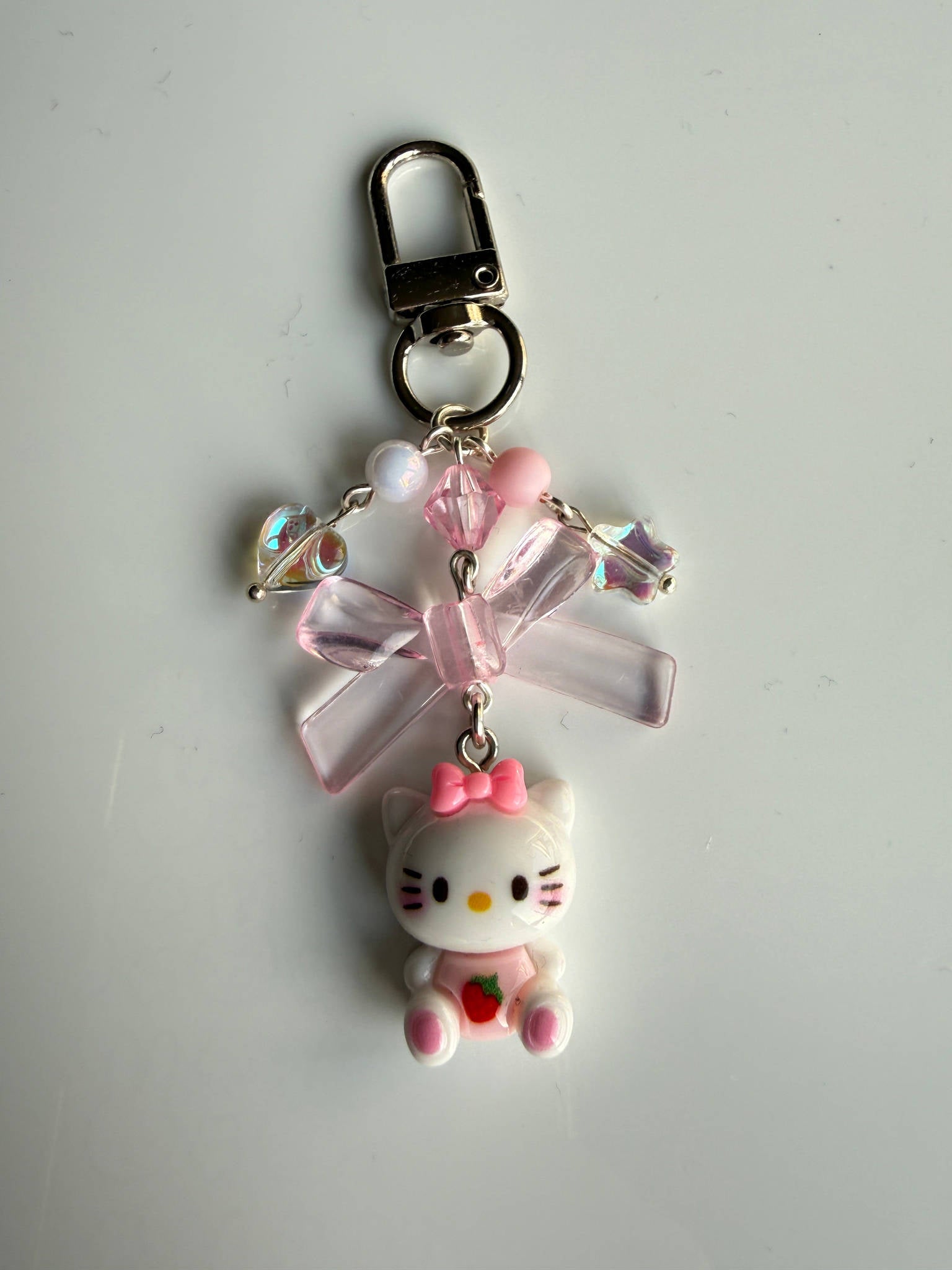 Kawaii Bow Keychain – Sanrio Inspired Beaded Charm | Pastel Y2K Bag Charm Cute Phone Accessory Beadsbylillixx