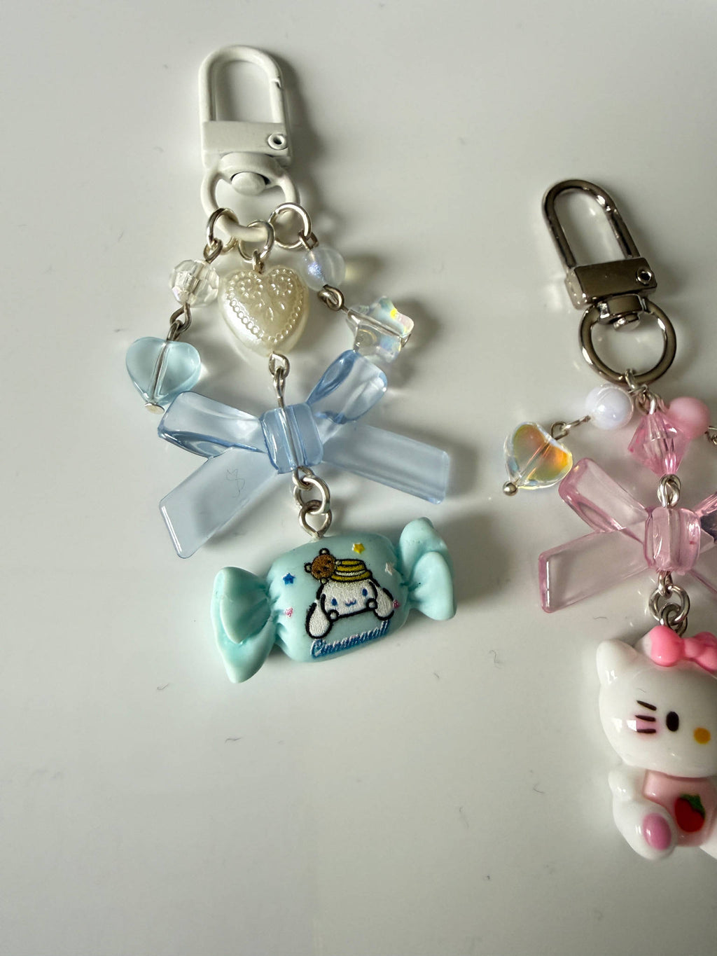 Kawaii Bow Keychain – Sanrio Inspired Beaded Charm | Pastel Y2K Bag Charm Cute Phone Accessory Beadsbylillixx