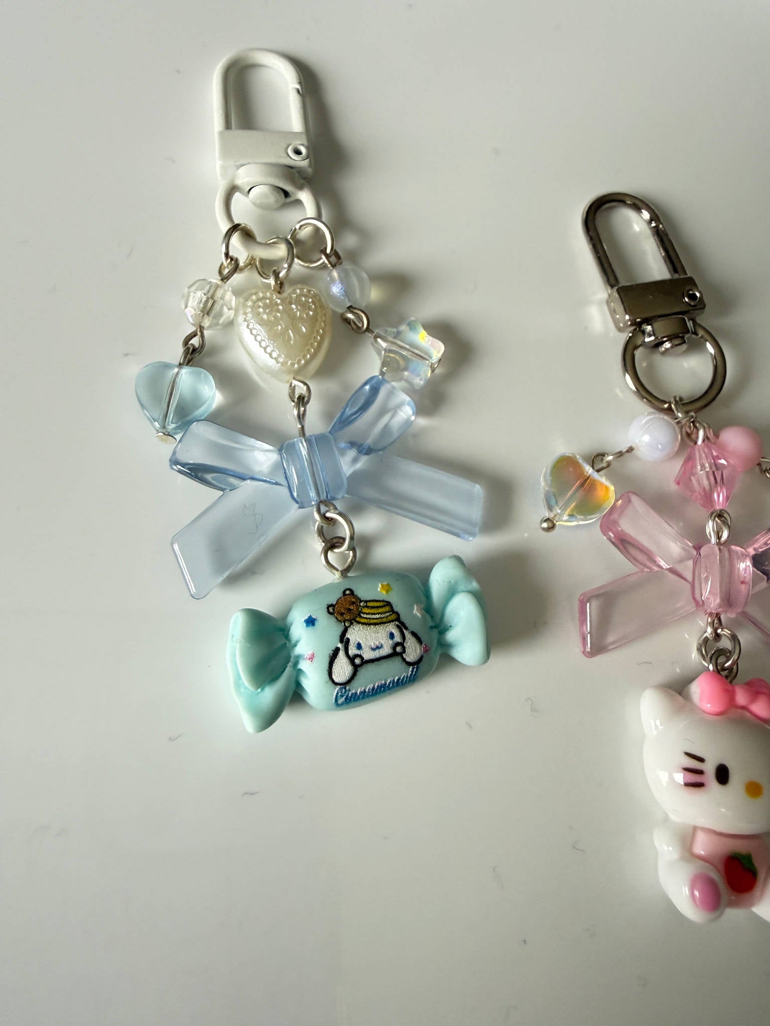 Kawaii Bow Keychain – Sanrio Inspired Beaded Charm | Pastel Y2K Bag Charm Cute Phone Accessory Beadsbylillixx