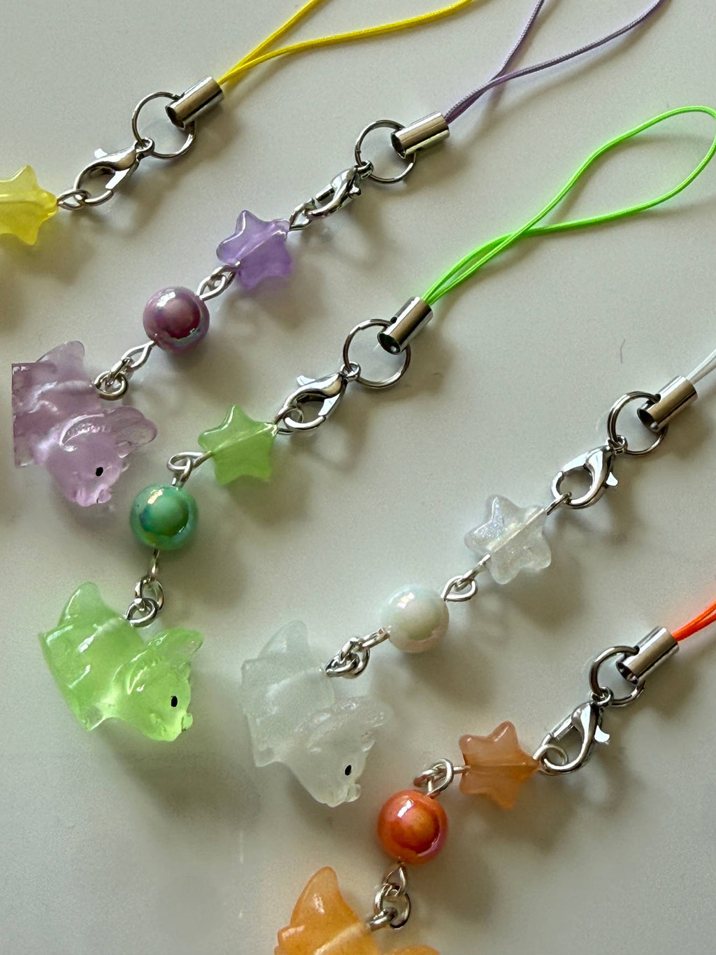Kawaii Dinosaur Phone Charm | Pastel Dino Beaded Strap | Cute Y2K Phone Charm | Jelly Dinosaur Keychain | Fairy Kei Bag Charm Beadsbylillixx