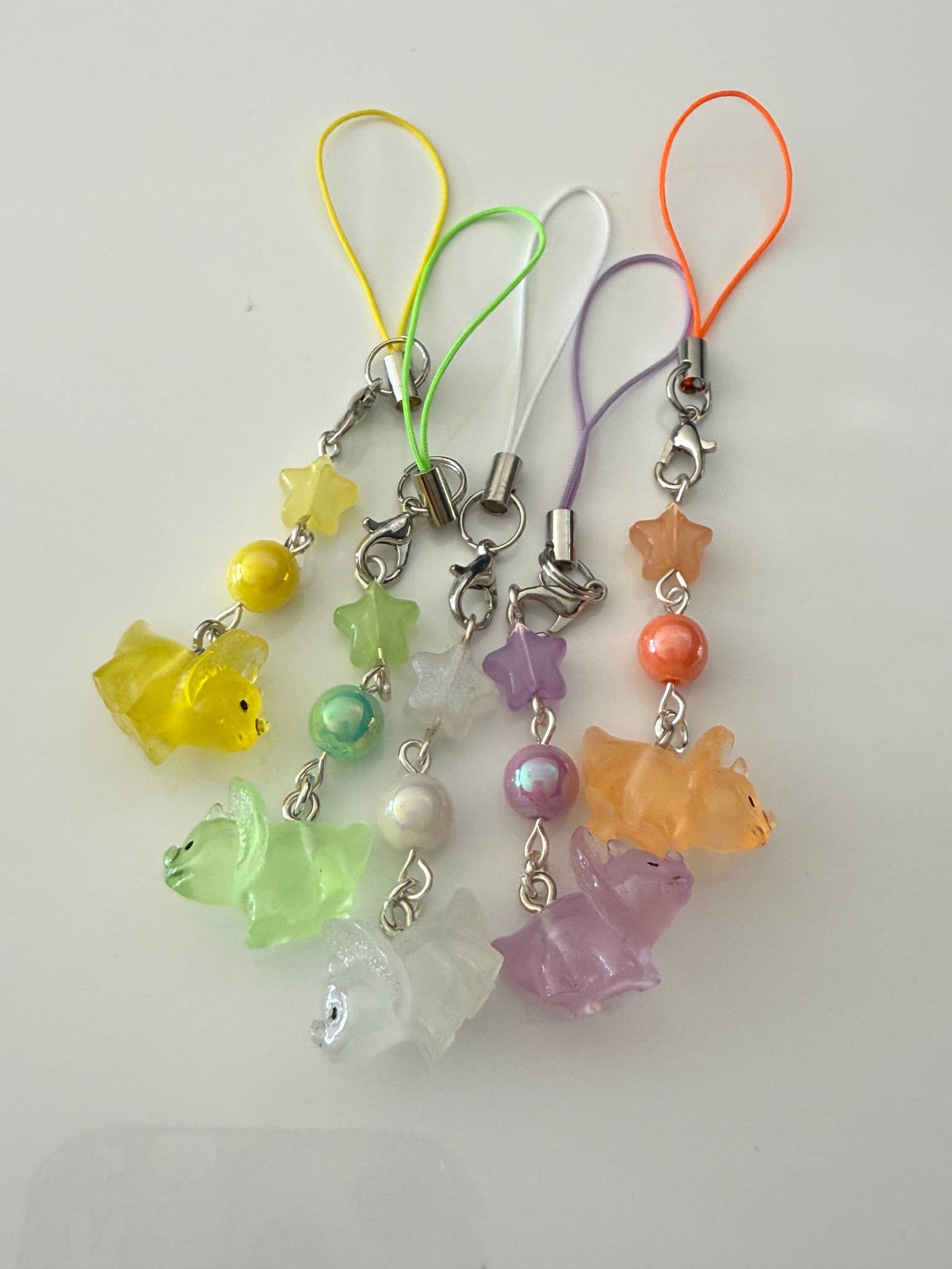 Kawaii Dinosaur Phone Charm | Pastel Dino Beaded Strap | Cute Y2K Phone Charm | Jelly Dinosaur Keychain | Fairy Kei Bag Charm Beadsbylillixx