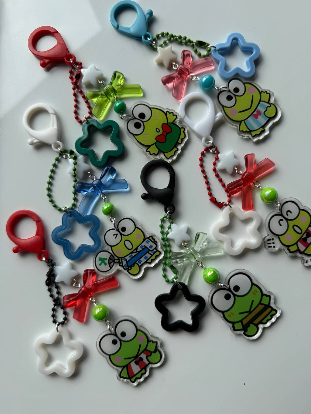 Kawaii Frog  Keychain – Keroppi Inspired Beaded Bag Charm, Cute Y2K Phone Strap, Handmade Kawaii Gift Beadsbylillixx