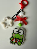 Kawaii Frog  Keychain – Keroppi Inspired Beaded Bag Charm, Cute Y2K Phone Strap, Handmade Kawaii Gift Beadsbylillixx