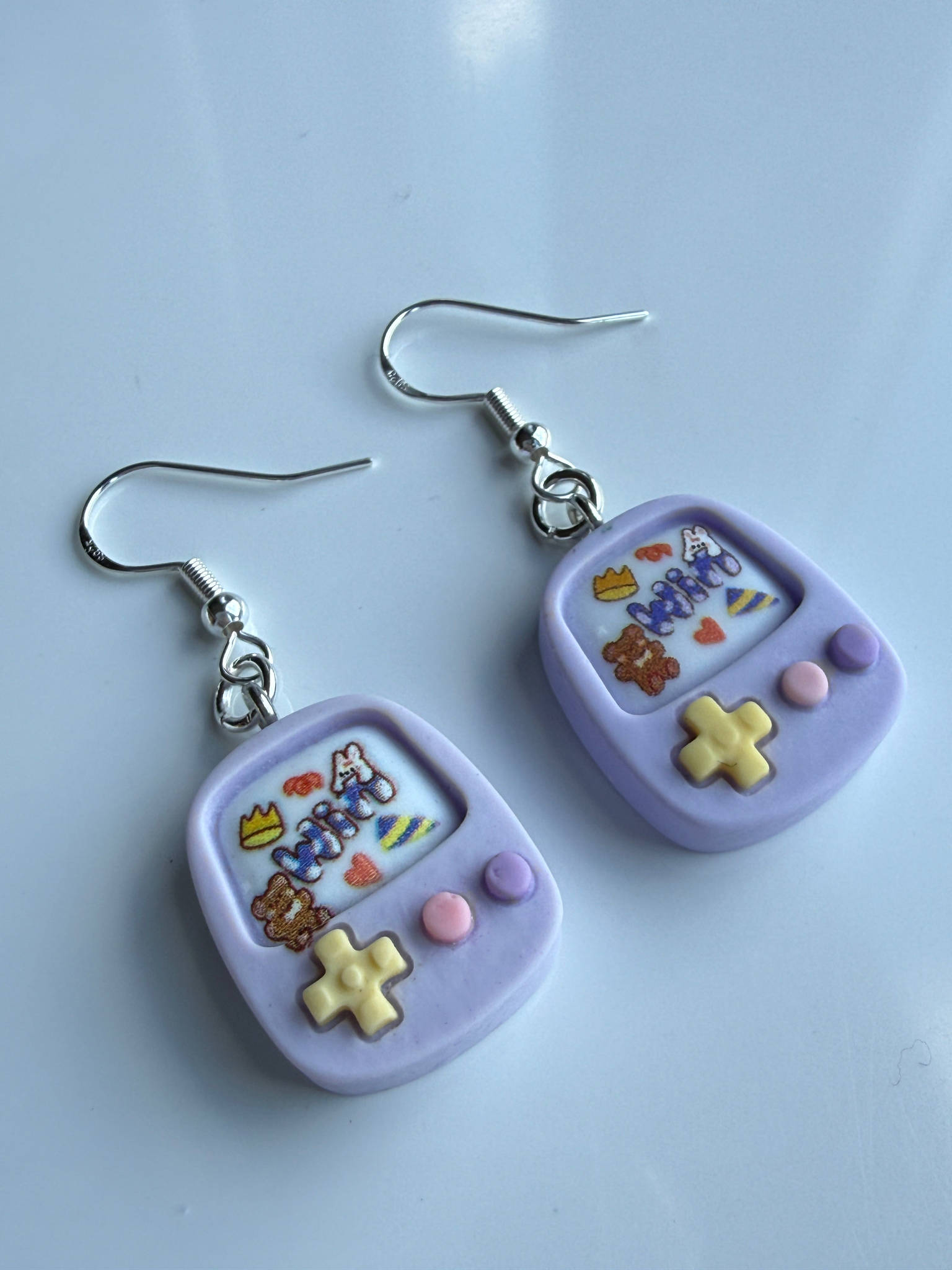 Kawaii Gamer Girl Purple Console Earrings | Y2K Cute Pastel Gaming Jewelry | Handmade Retro Game Charm Beadsbylillixx