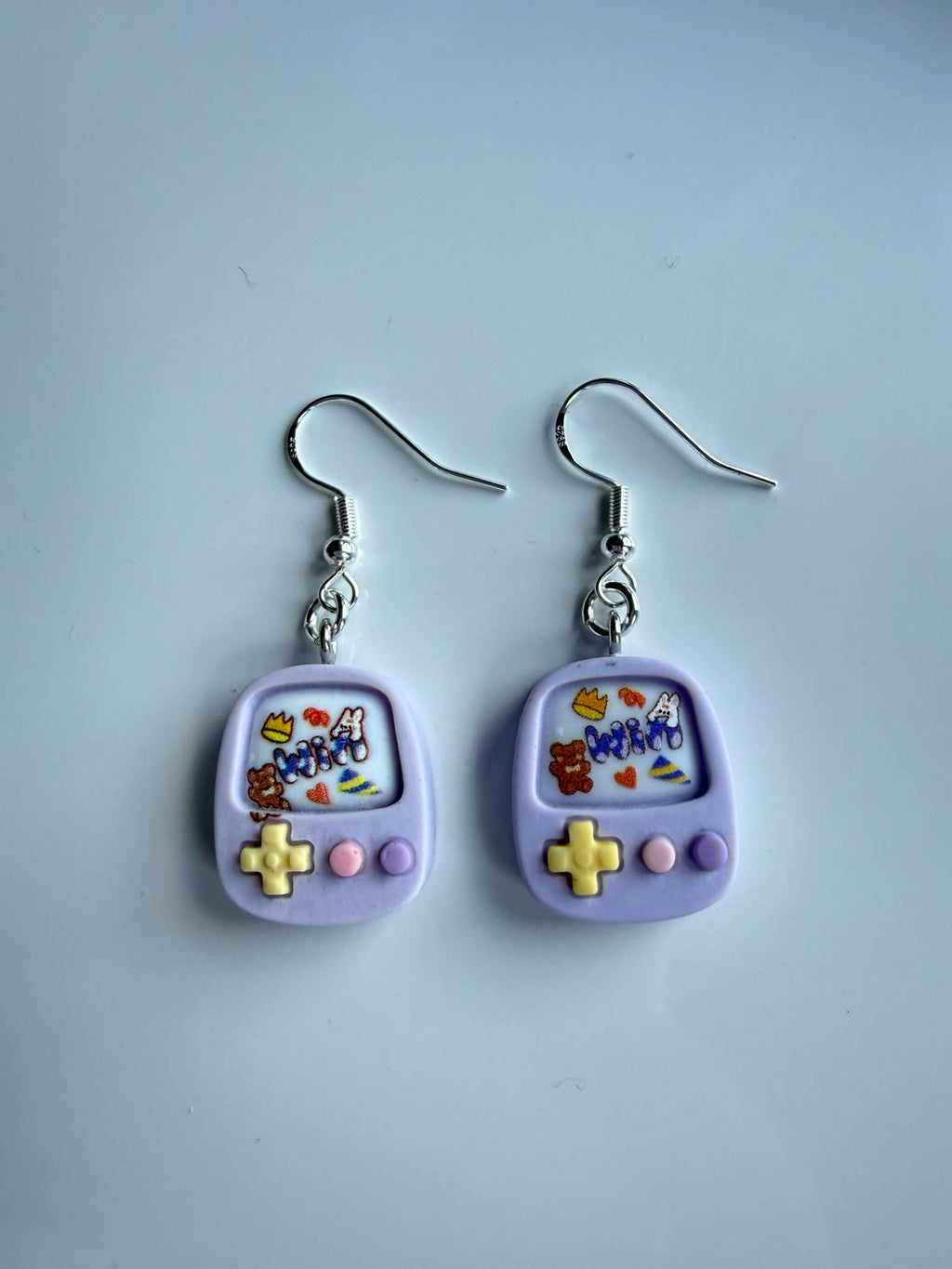 Kawaii Gamer Girl Purple Console Earrings | Y2K Cute Pastel Gaming Jewelry | Handmade Retro Game Charm Beadsbylillixx