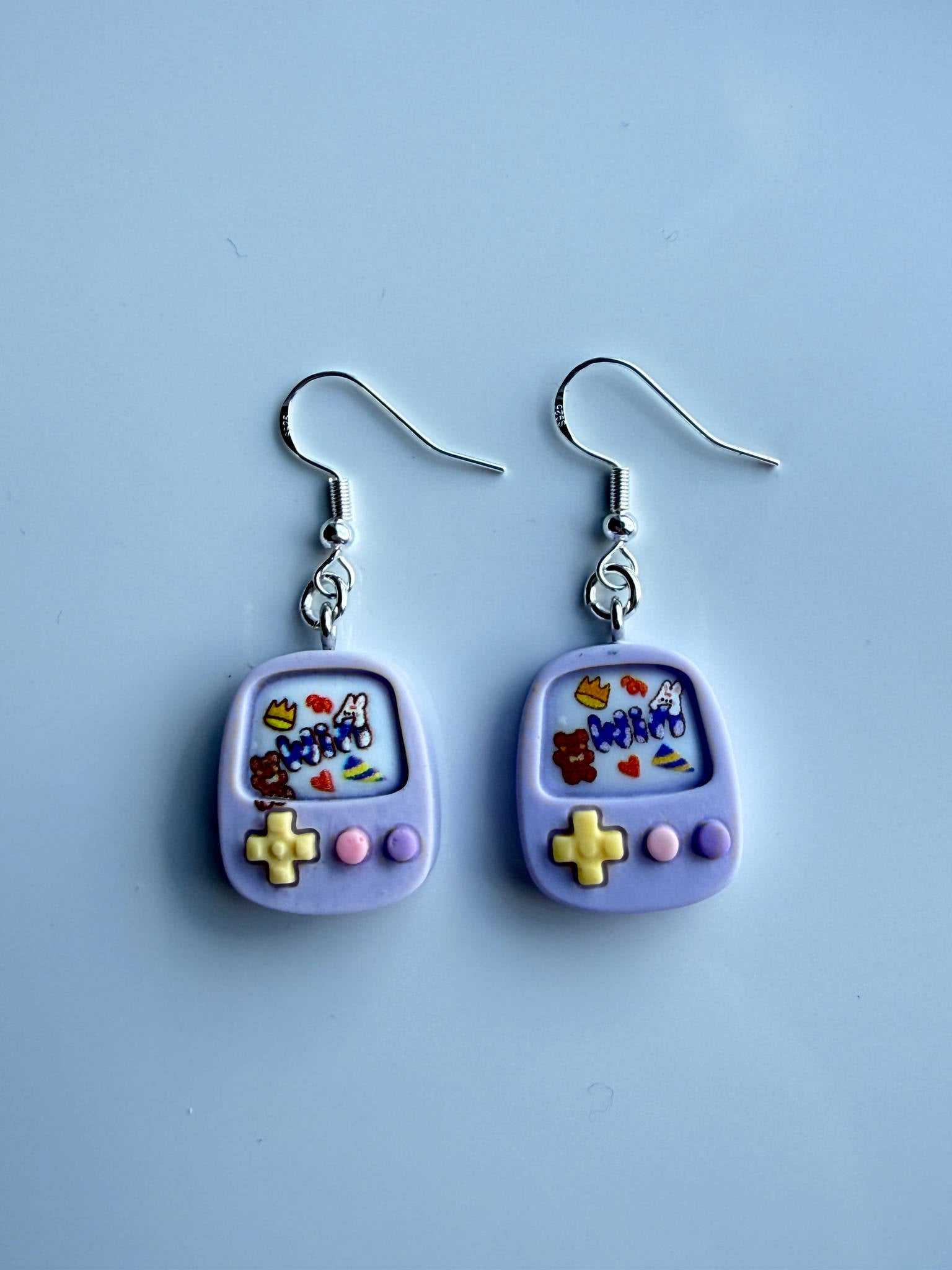 Kawaii Gamer Girl Purple Console Earrings | Y2K Cute Pastel Gaming Jewelry | Handmade Retro Game Charm Beadsbylillixx