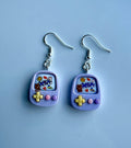 Kawaii Gamer Girl Purple Console Earrings | Y2K Cute Pastel Gaming Jewelry | Handmade Retro Game Charm Beadsbylillixx