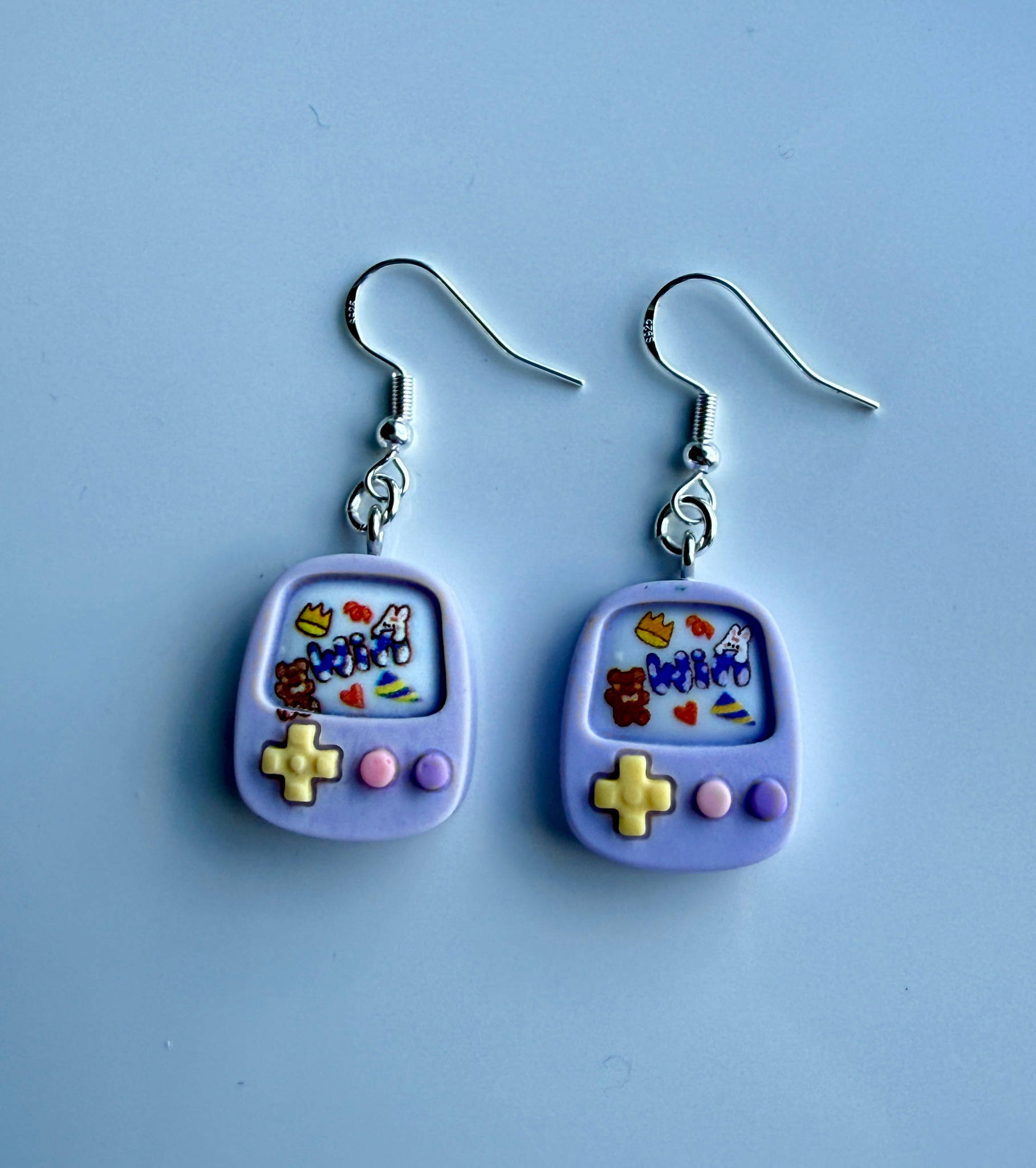 Kawaii Gamer Girl Purple Console Earrings | Y2K Cute Pastel Gaming Jewelry | Handmade Retro Game Charm Beadsbylillixx