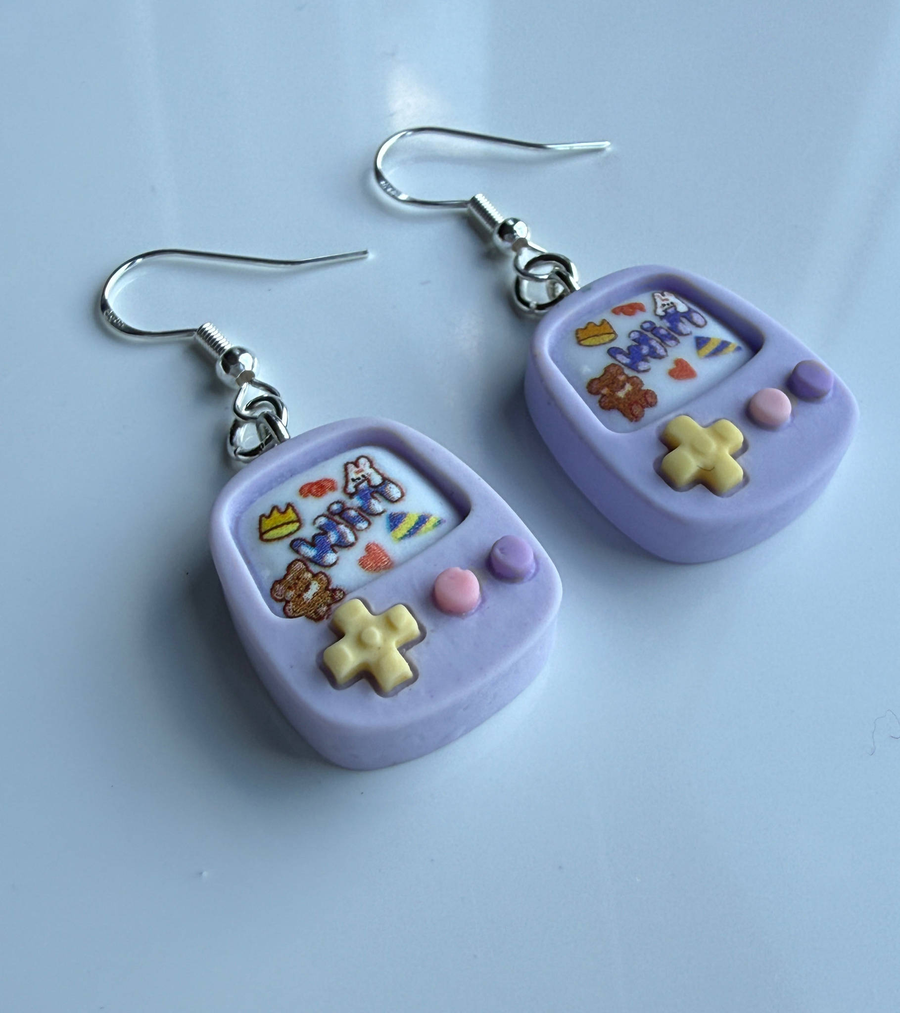 Kawaii Gamer Girl Purple Console Earrings | Y2K Cute Pastel Gaming Jewelry | Handmade Retro Game Charm Beadsbylillixx