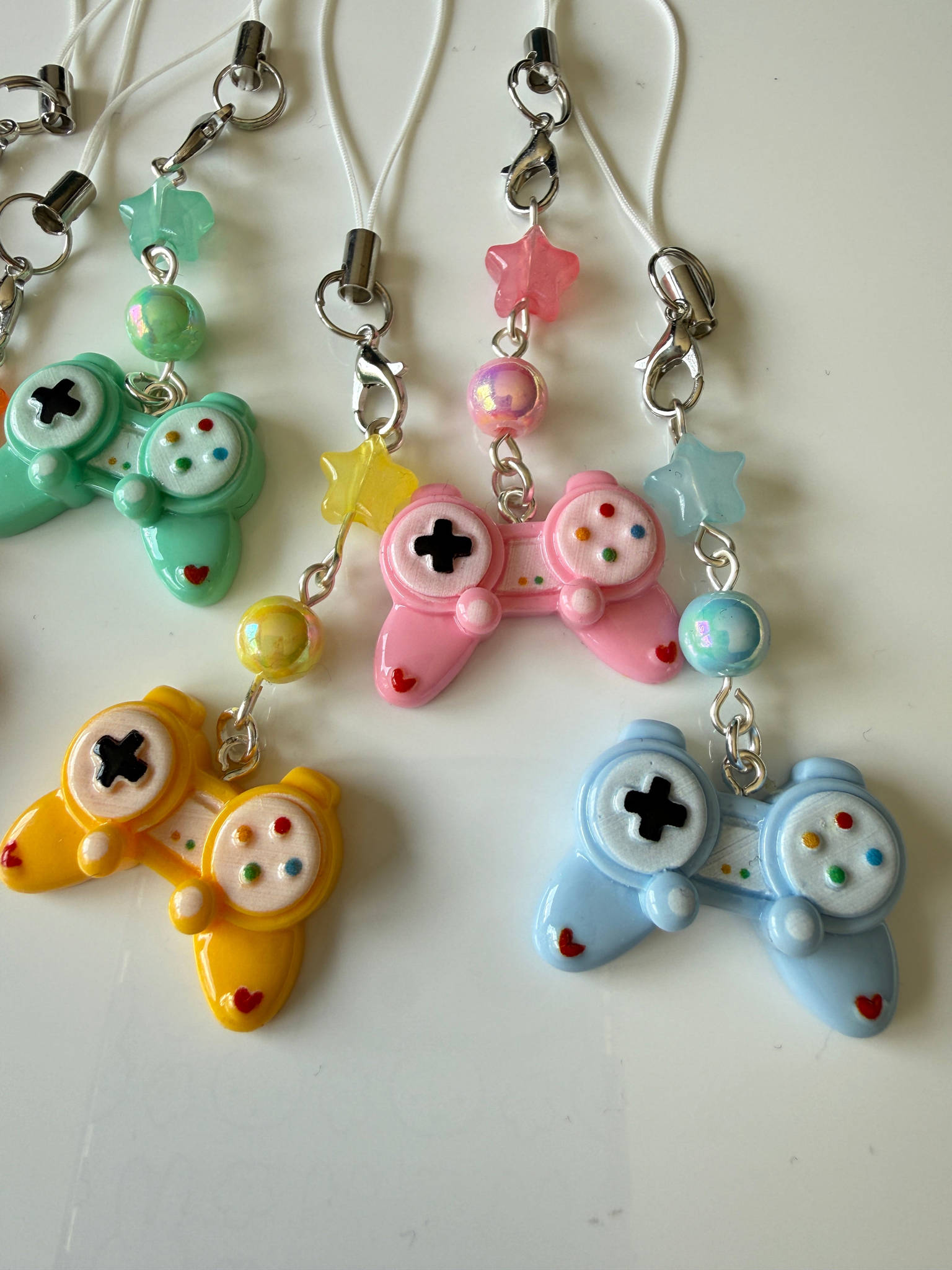 Kawaii Pastel Gamer Controller Charm Cute Beaded Phone Strap Beadsbylillixx