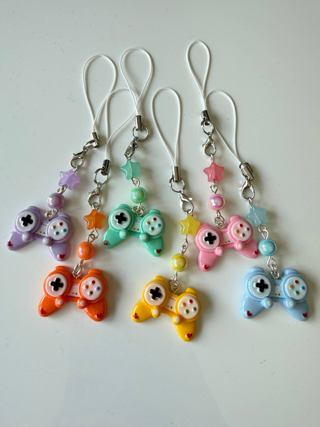 Kawaii Pastel Gamer Controller Charm Cute Beaded Phone Strap Beadsbylillixx