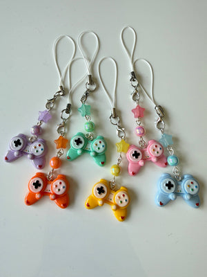 Kawaii Pastel Gamer Controller Charm Cute Beaded Phone Strap