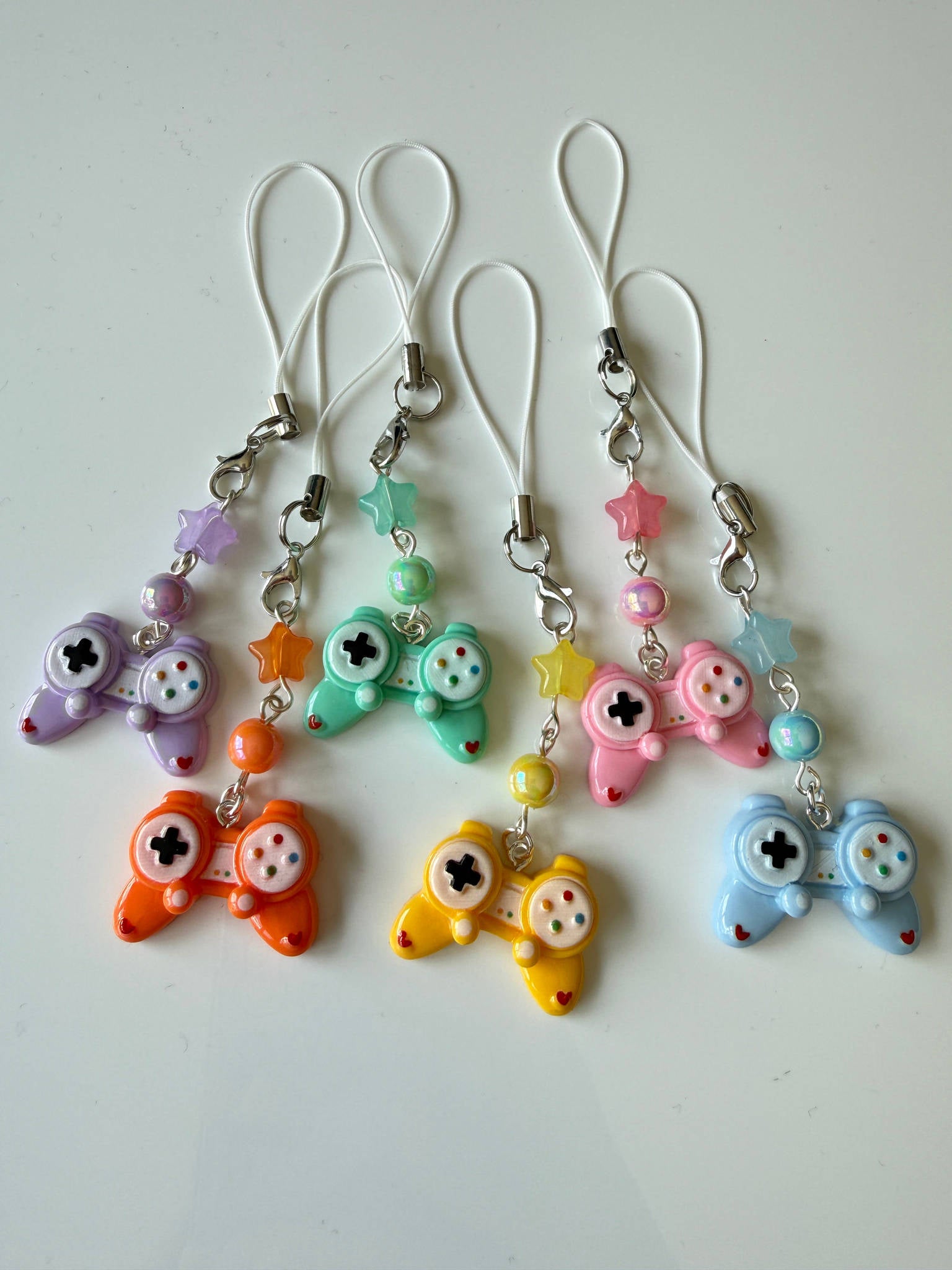 Kawaii Pastel Gamer Controller Charm Cute Beaded Phone Strap Beadsbylillixx