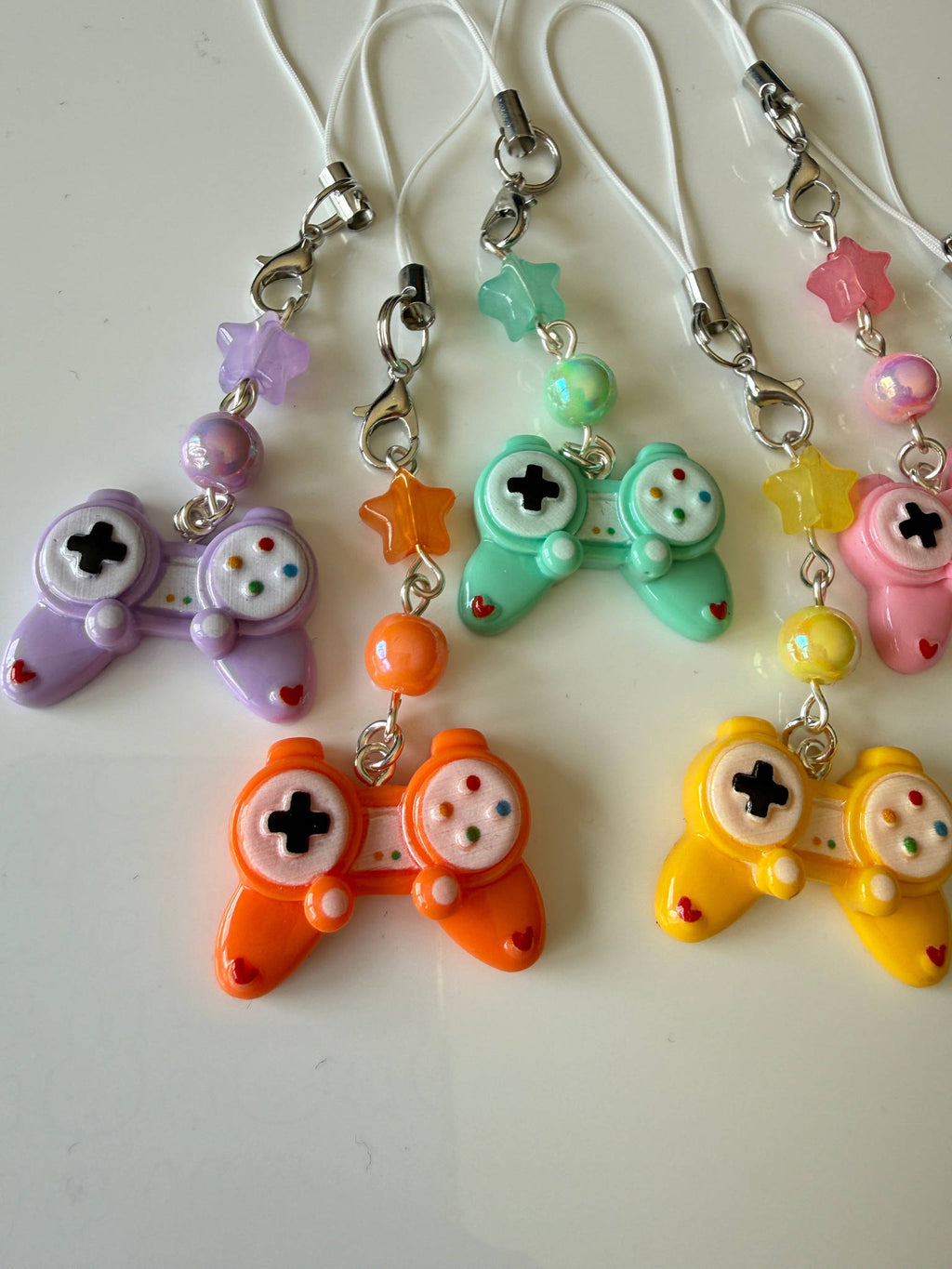 Kawaii Pastel Gamer Controller Charm Cute Beaded Phone Strap Beadsbylillixx