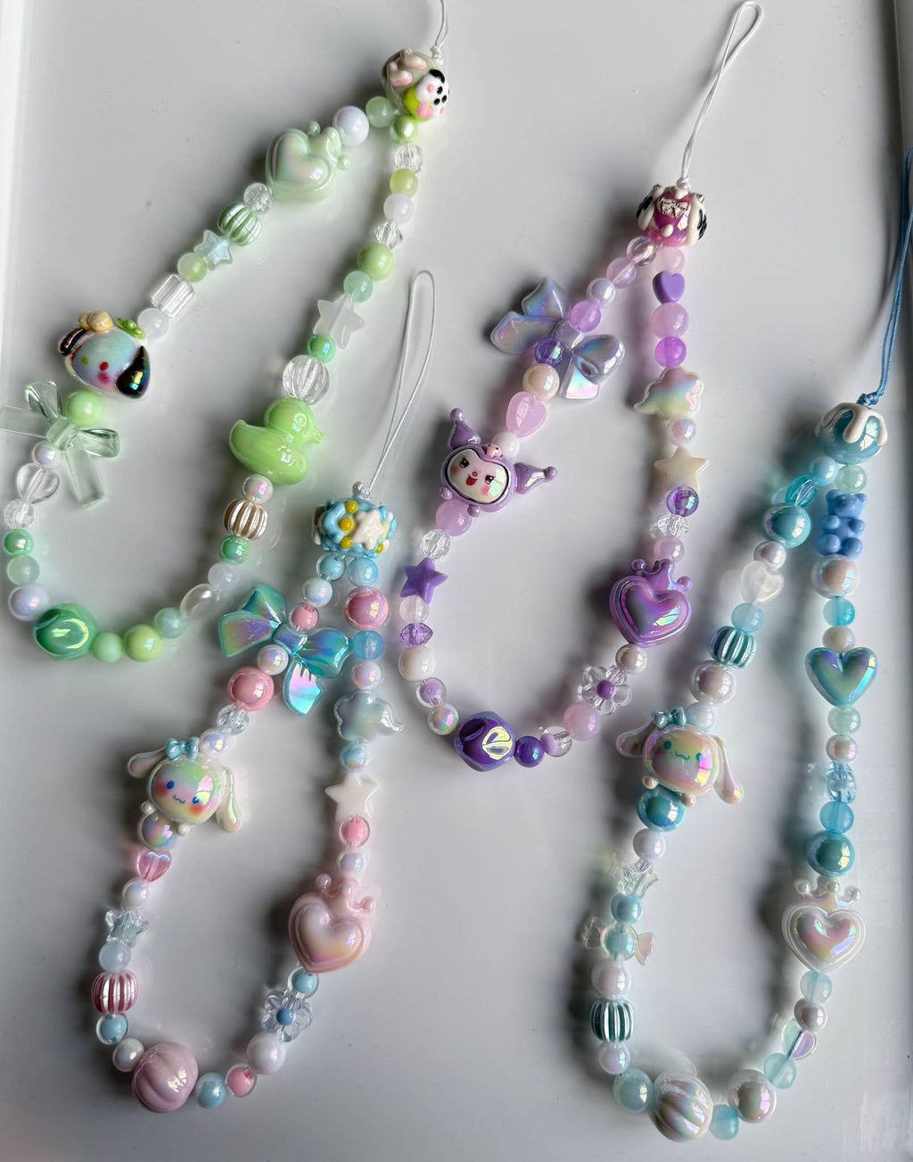 Kawaii Phone Charm | Pastel Queen of Hearts Beaded Strap | Cute Sanrio Inspired Y2K Mobile Accessory Beadsbylillixx