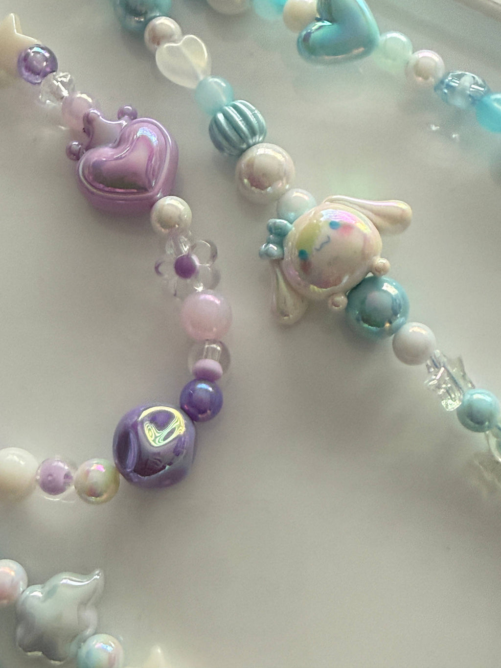 Kawaii Phone Charm | Pastel Queen of Hearts Beaded Strap | Cute Sanrio Inspired Y2K Mobile Accessory Beadsbylillixx