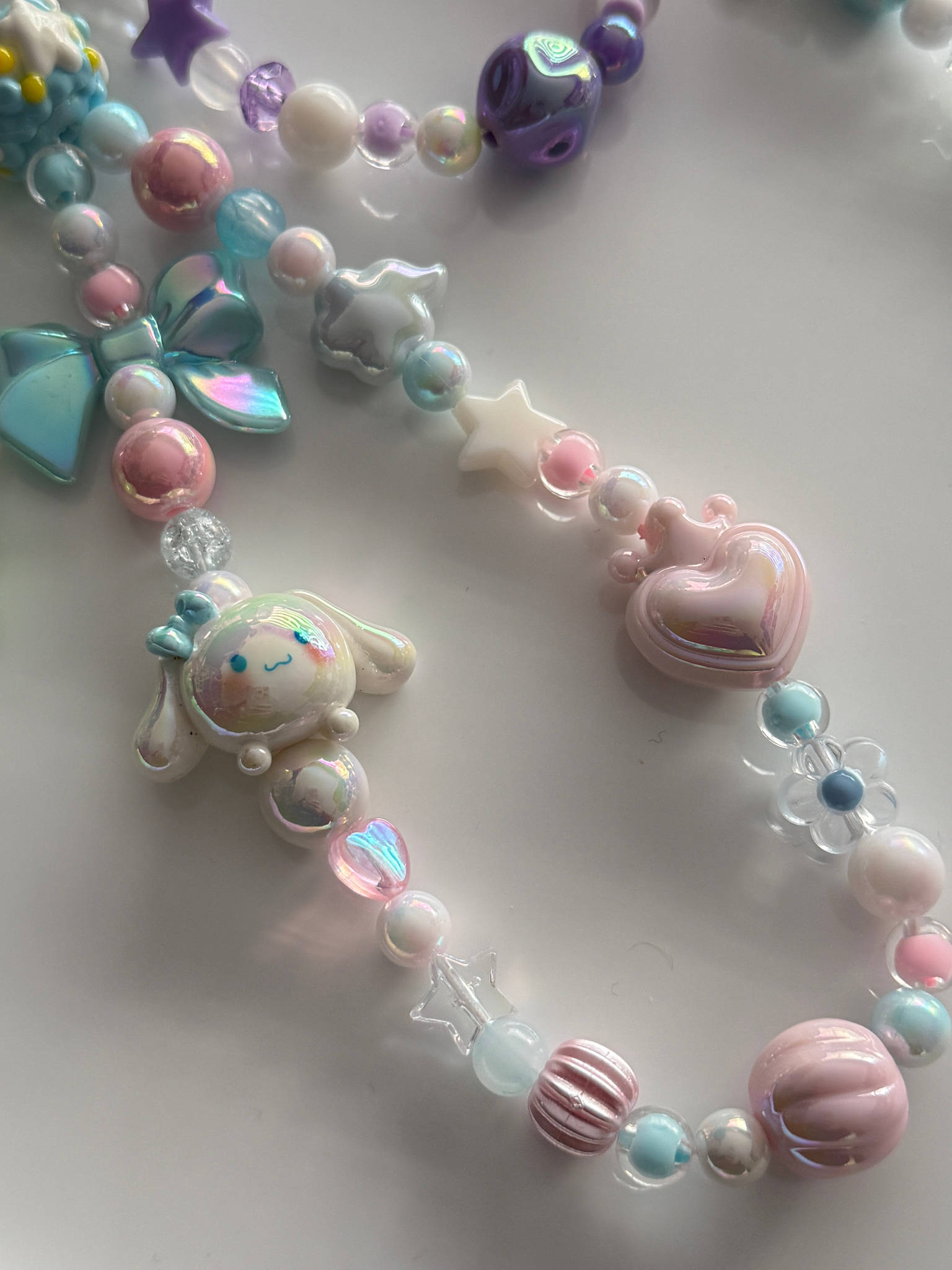 Kawaii Phone Charm | Pastel Queen of Hearts Beaded Strap | Cute Sanrio Inspired Y2K Mobile Accessory Beadsbylillixx