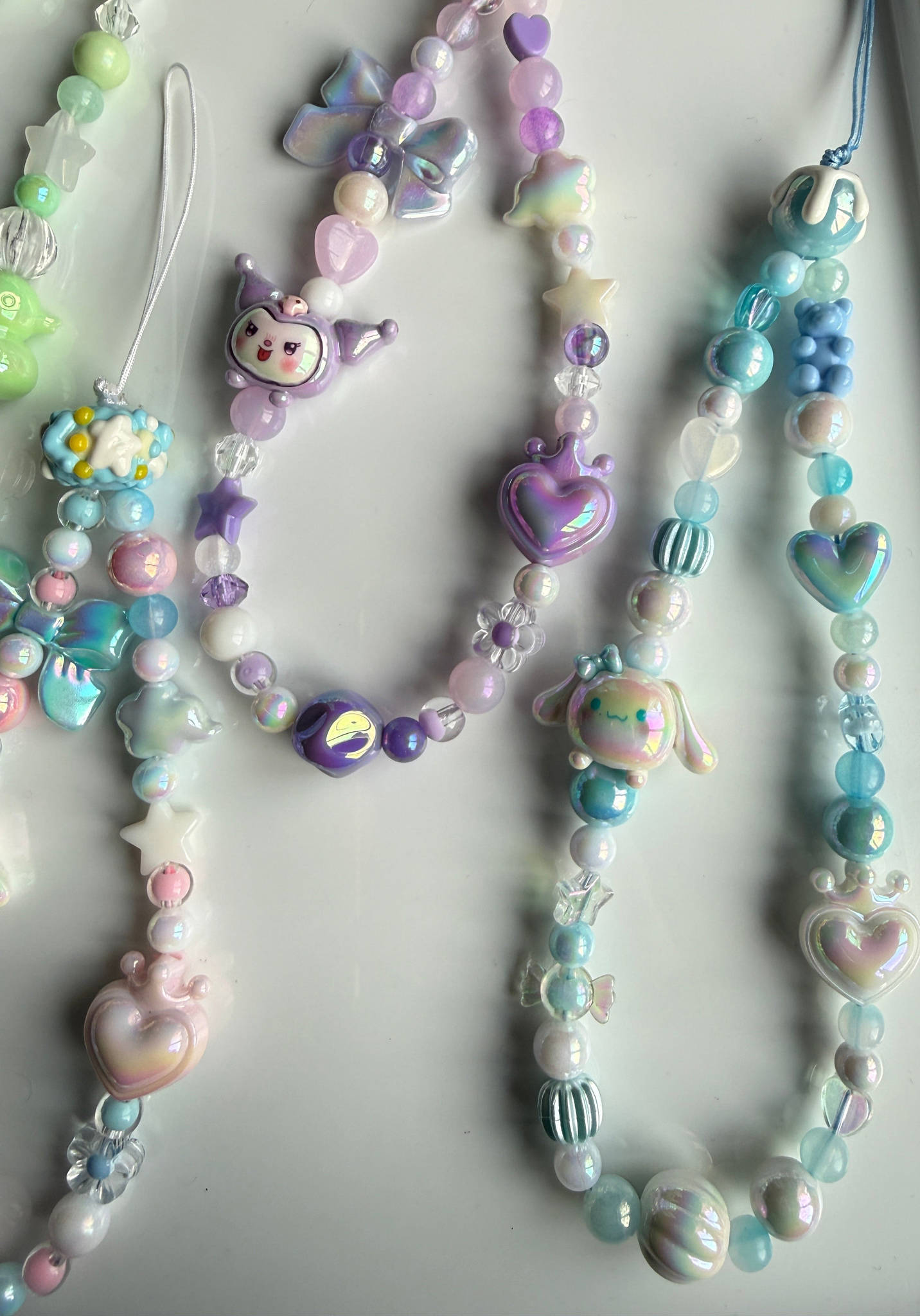 Kawaii Phone Charm | Pastel Queen of Hearts Beaded Strap | Cute Sanrio Inspired Y2K Mobile Accessory Beadsbylillixx