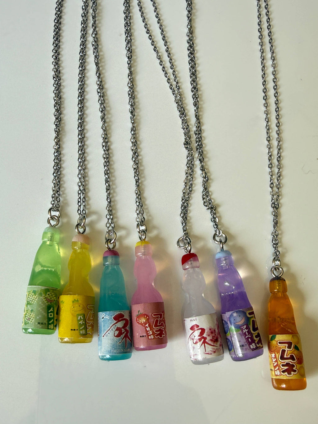 Kawaii Ramune Bottle Necklace – Japanese Soda Charm, Stainless Steel Chain, Pastel Y2K Jewellery, Matching Earrings & Phone Charm Available Beadsbylillixx