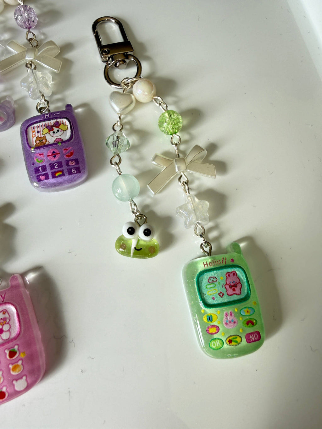 Kawaii Sanrio Style Phone Keychain Charm Y2K Beaded Mobile Phone Charm | Cute Pastel Bag Charm | Handmade Gift Beadsbylillixx