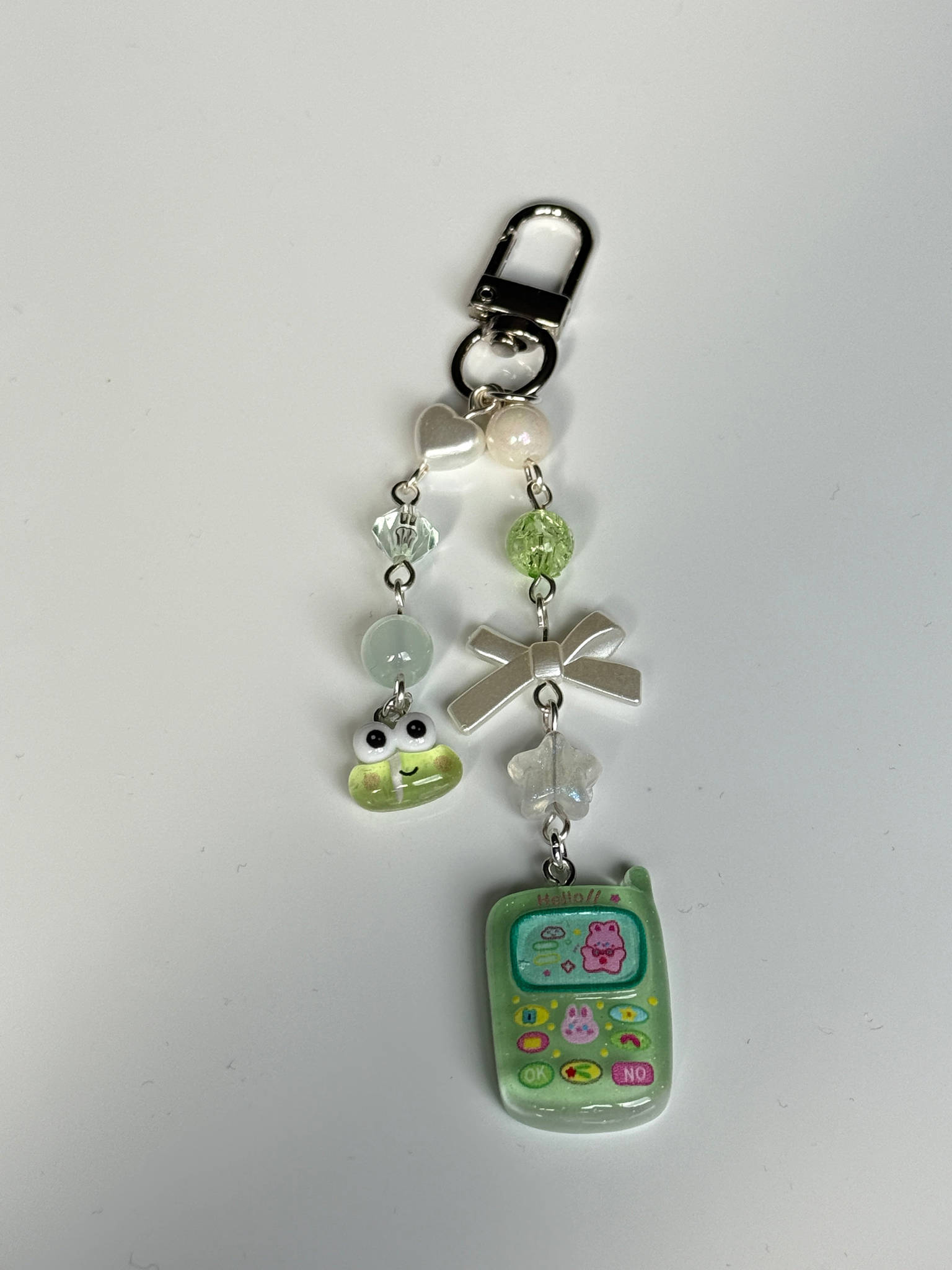Kawaii Sanrio Style Phone Keychain Charm Y2K Beaded Mobile Phone Charm | Cute Pastel Bag Charm | Handmade Gift Beadsbylillixx