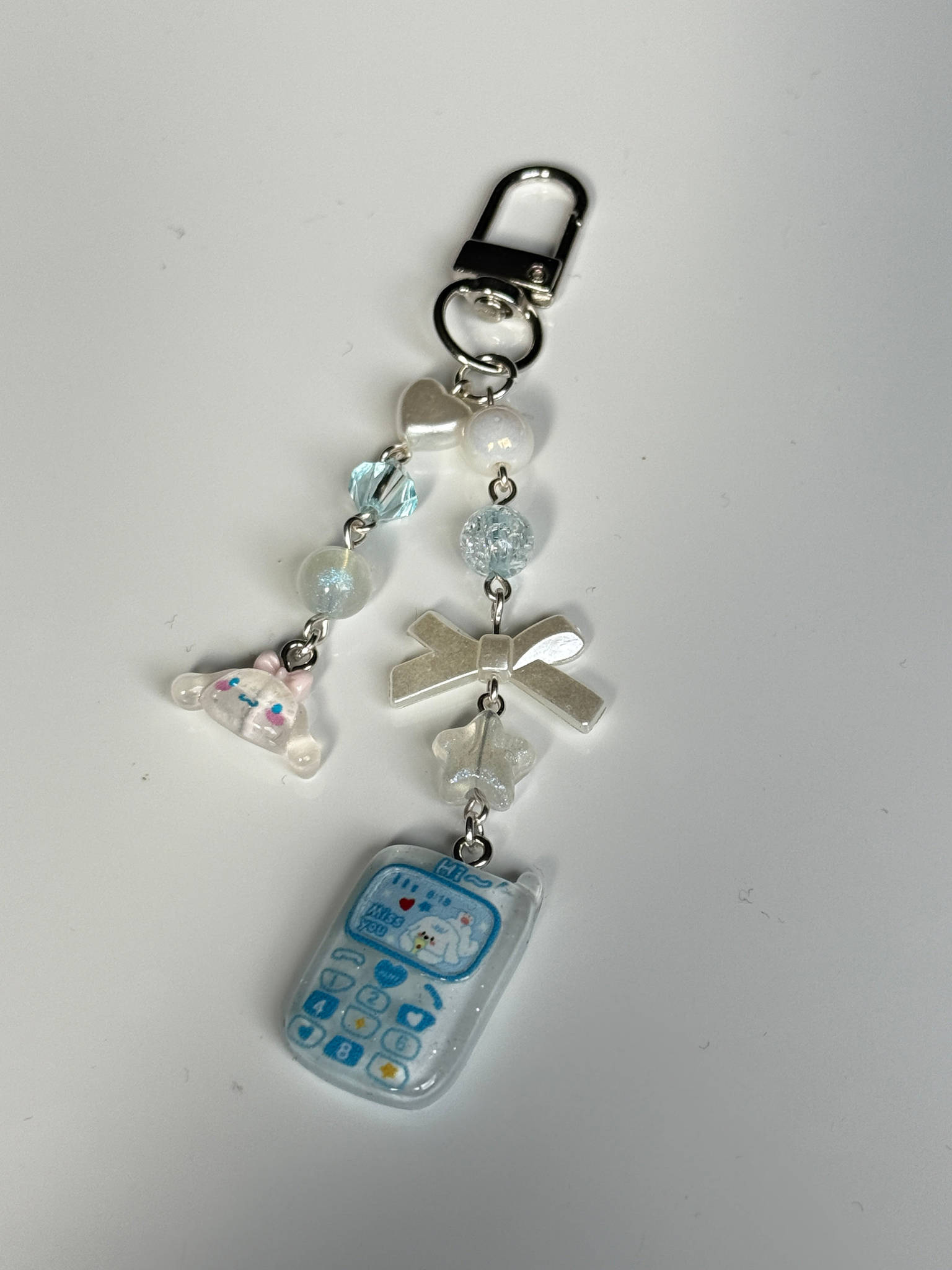Kawaii Sanrio Style Phone Keychain Charm Y2K Beaded Mobile Phone Charm | Cute Pastel Bag Charm | Handmade Gift Beadsbylillixx