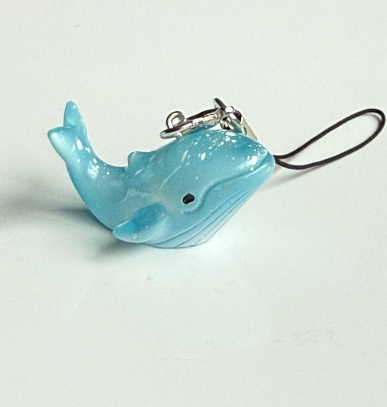 Kawaii Whale Phone Charm - Y2K Ocean Trinket Beadsbylillixx