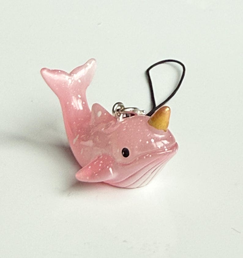 Kawaii Whale Phone Charm - Y2K Ocean Trinket Beadsbylillixx