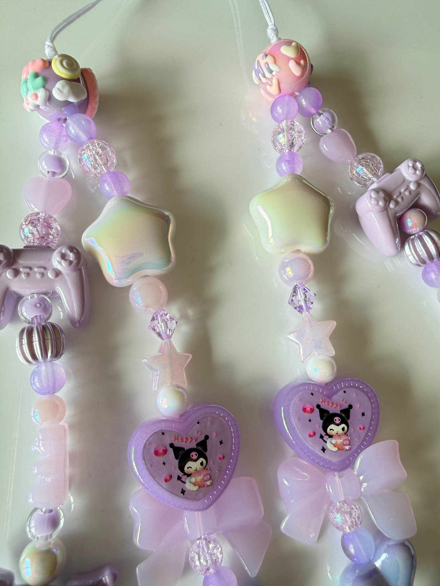 Kuromi Gamer Girl Charm – Kawaii Purple Phone Strap Beadsbylillixx