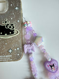 Kuromi Gamer Girl Charm – Kawaii Purple Phone Strap Beadsbylillixx