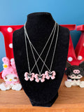 Kuromi Inspired Bow Necklace, Stainless Steel Chain 18in | Kawaii Y2K Pendant Necklace Beadsbylillixx