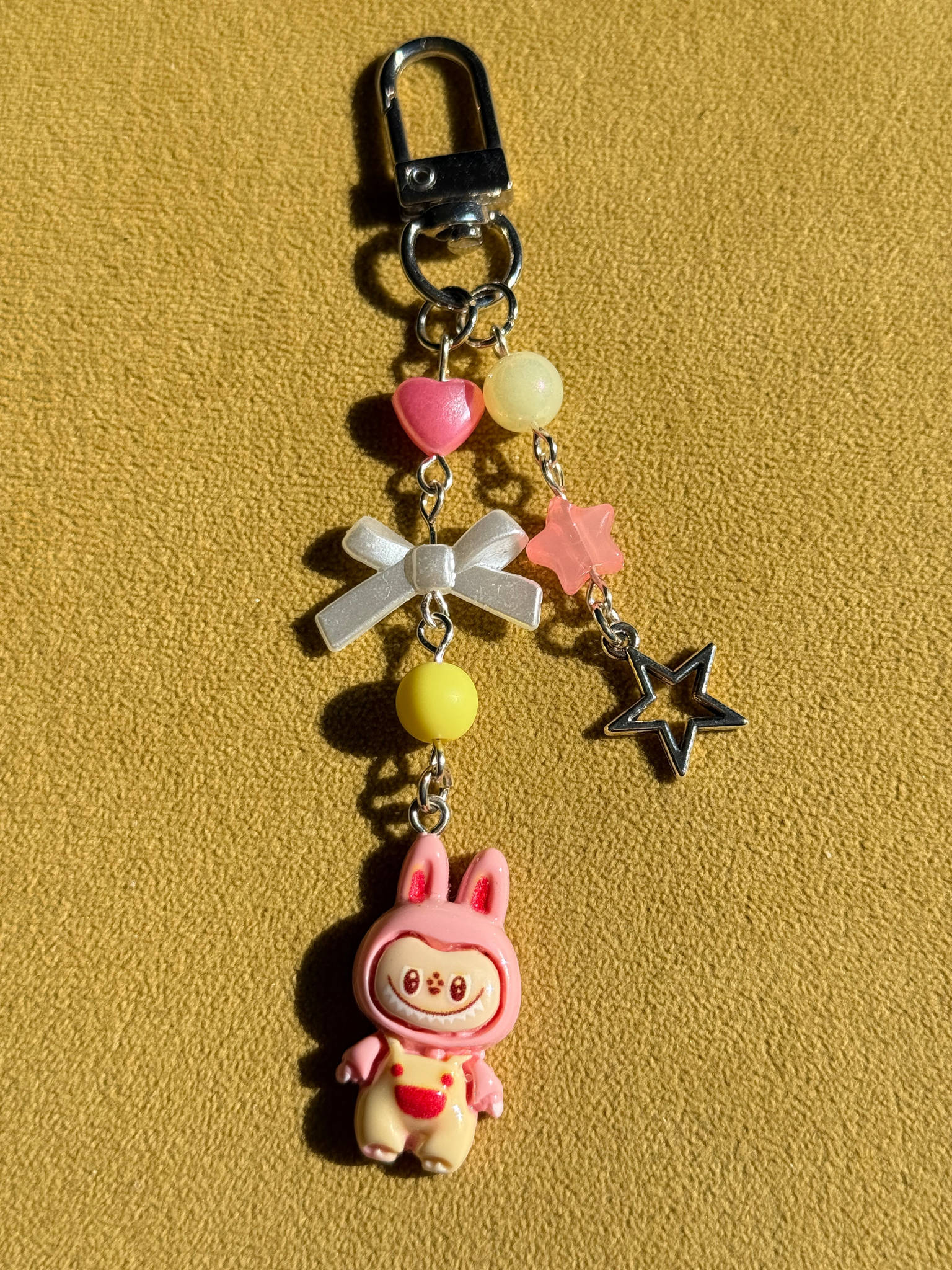 Labubu Inspired Keychain – Kawaii Monster Monster Charm, Pastel Beaded Bag Charm, Cute Y2K Coquette Accessory Beadsbylillixx