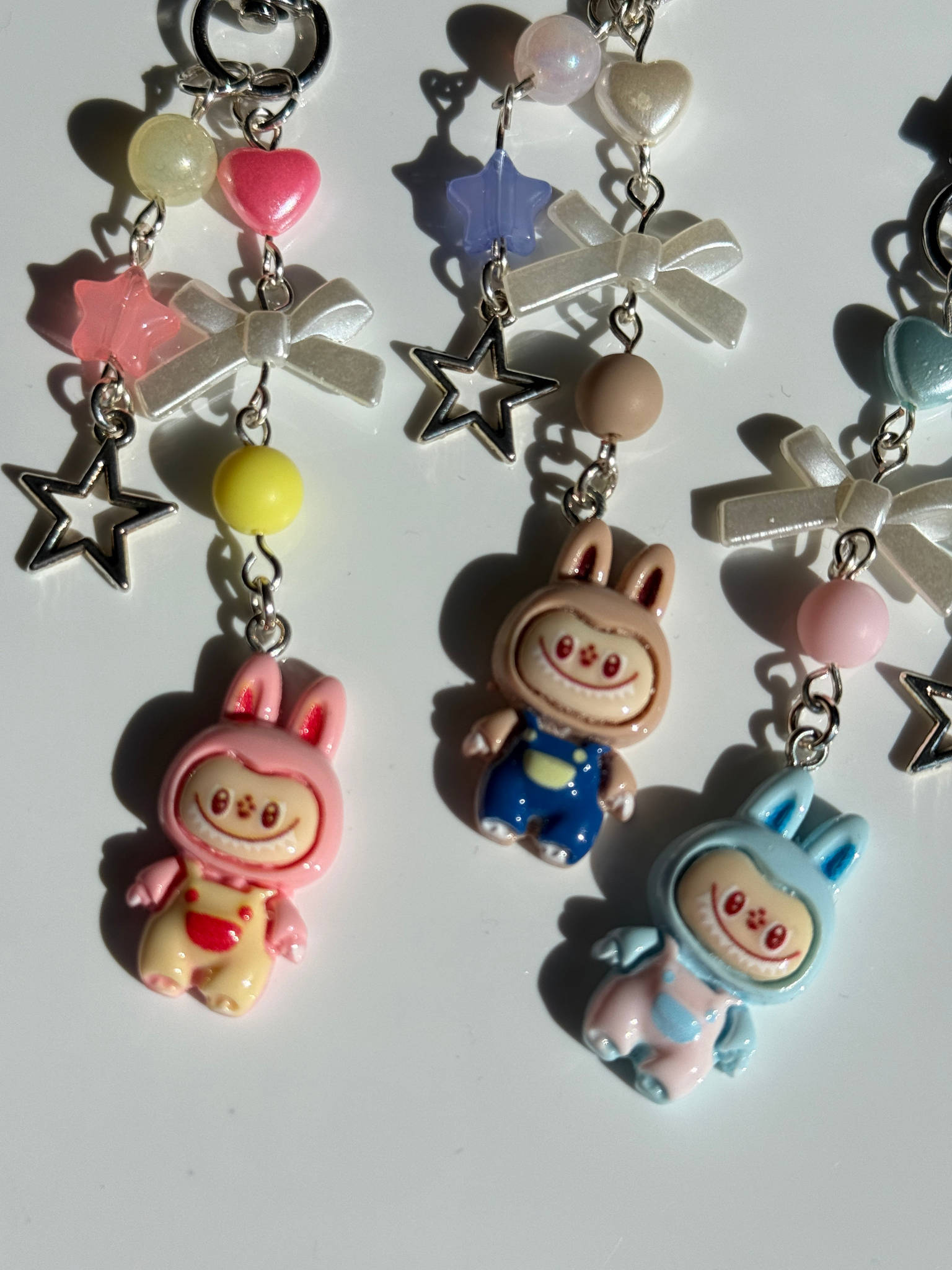 Labubu Inspired Keychain – Kawaii Monster Monster Charm, Pastel Beaded Bag Charm, Cute Y2K Coquette Accessory Beadsbylillixx