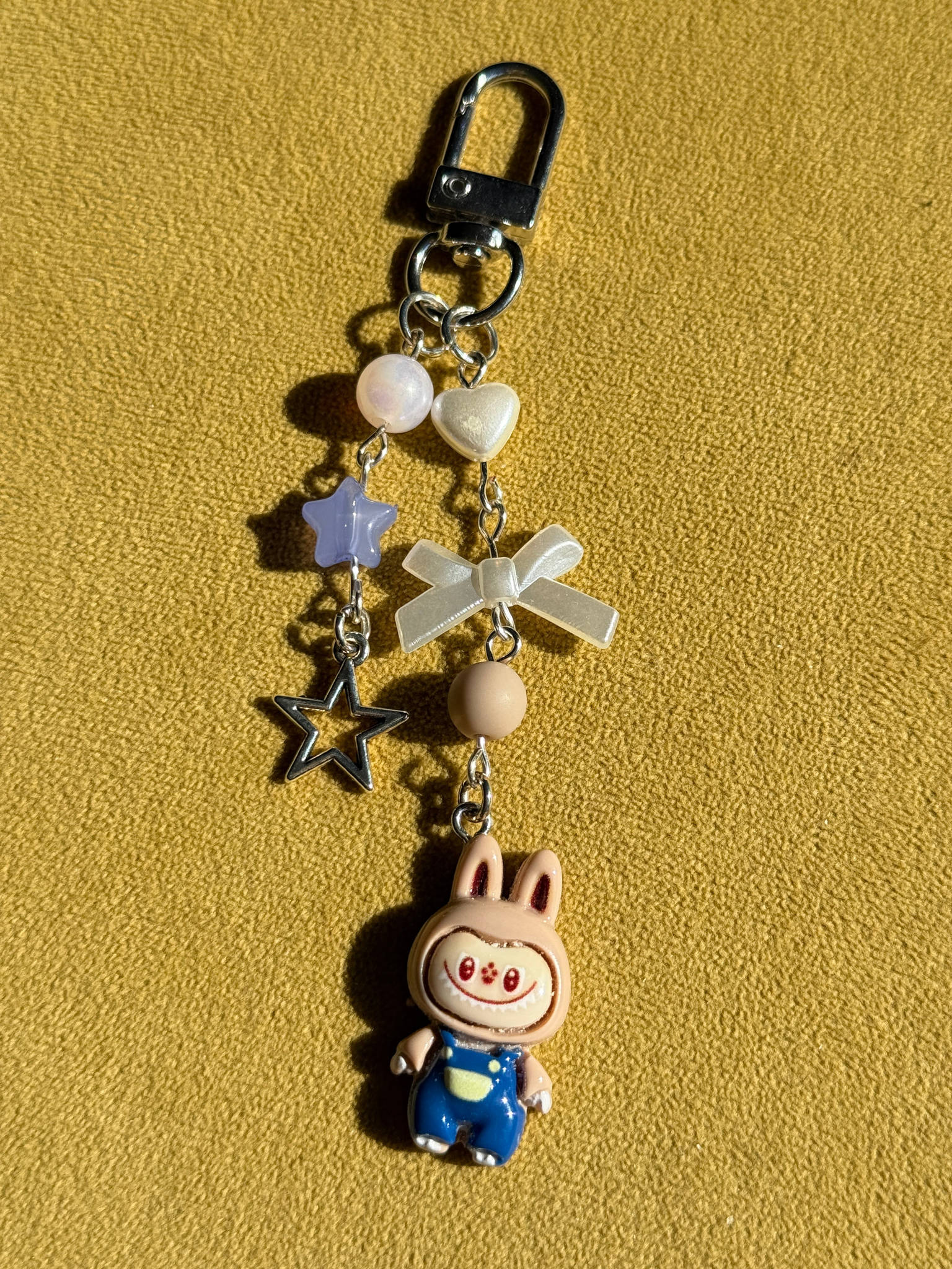 Labubu Inspired Keychain – Kawaii Monster Monster Charm, Pastel Beaded Bag Charm, Cute Y2K Coquette Accessory Beadsbylillixx