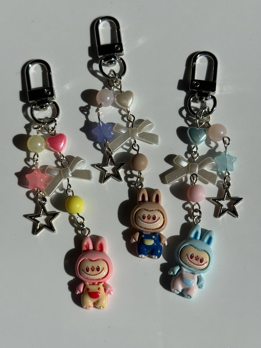 Labubu Inspired Keychain – Kawaii Monster Monster Charm, Pastel Beaded Bag Charm, Cute Y2K Coquette Accessory Beadsbylillixx