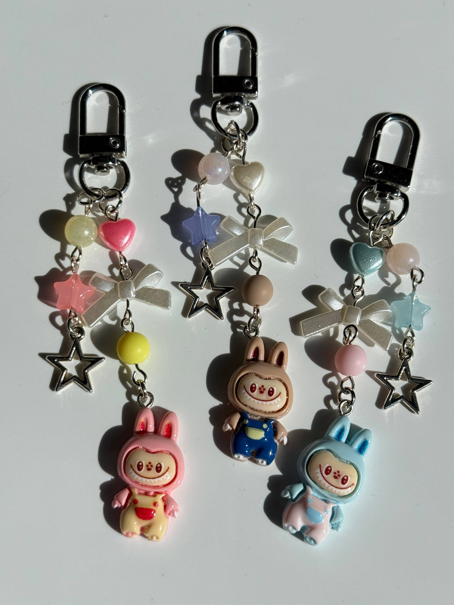 Labubu Inspired Keychain – Kawaii Monster Monster Charm, Pastel Beaded Bag Charm, Cute Y2K Coquette Accessory Beadsbylillixx