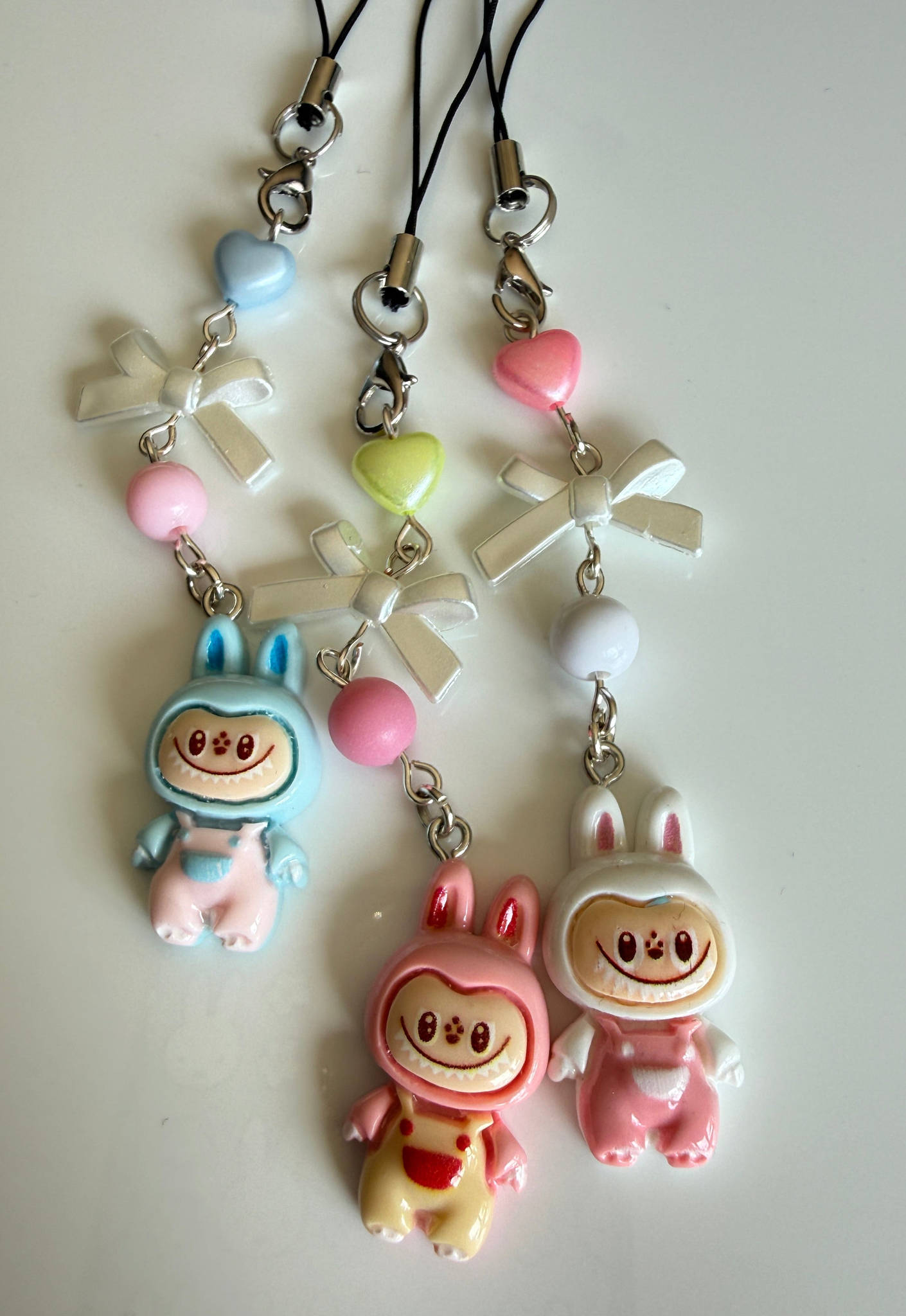 Labubu Inspired Monster Charm – Kawaii Pastel Phone Strap, Cute Monster Doll Keychain, Y2K Beaded Accessory Beadsbylillixx