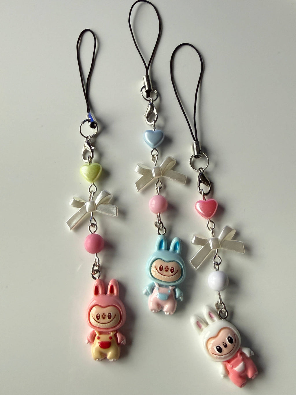 Labubu Inspired Monster Charm – Kawaii Pastel Phone Strap, Cute Monster Doll Keychain, Y2K Beaded Accessory Beadsbylillixx