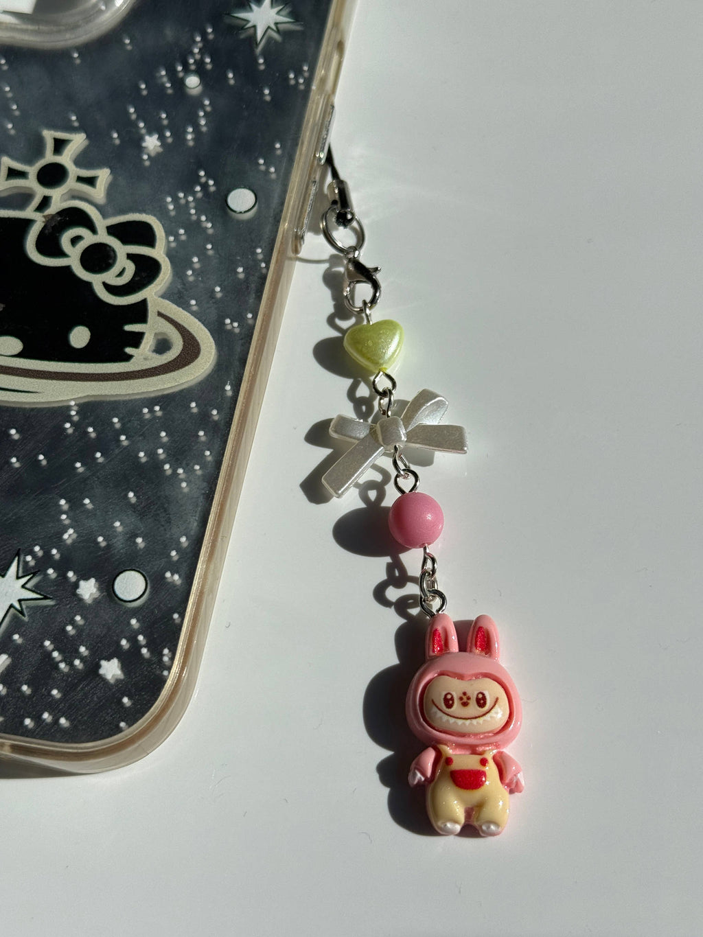 Labubu Inspired Monster Charm – Kawaii Pastel Phone Strap, Cute Monster Doll Keychain, Y2K Beaded Accessory Beadsbylillixx