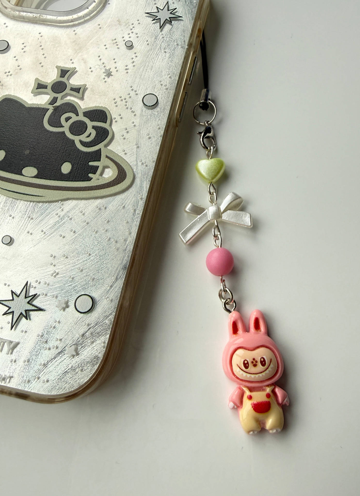 Labubu Inspired Monster Charm – Kawaii Pastel Phone Strap, Cute Monster Doll Keychain, Y2K Beaded Accessory Beadsbylillixx