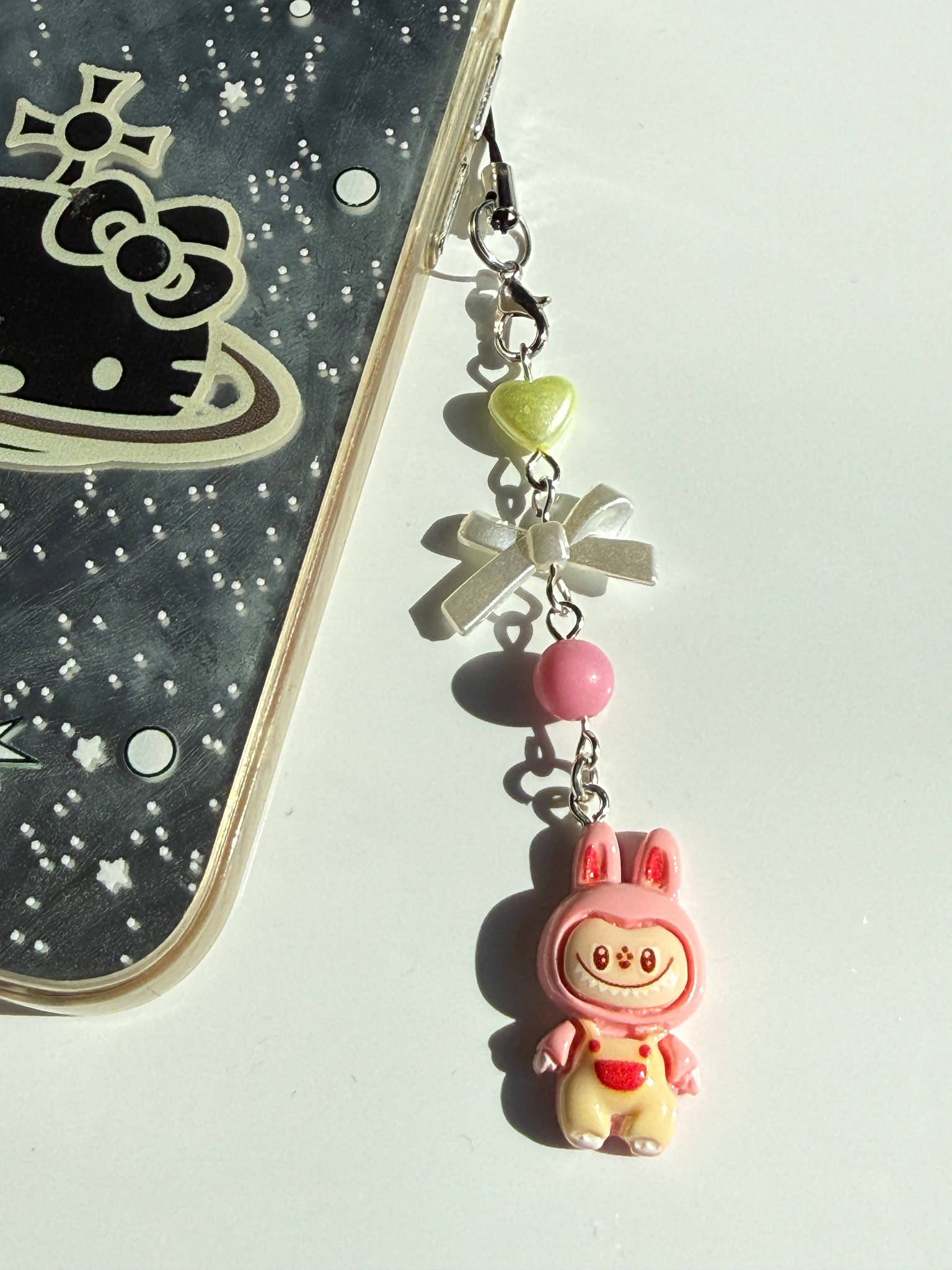 Labubu Inspired Monster Charm – Kawaii Pastel Phone Strap, Cute Monster Doll Keychain, Y2K Beaded Accessory Beadsbylillixx