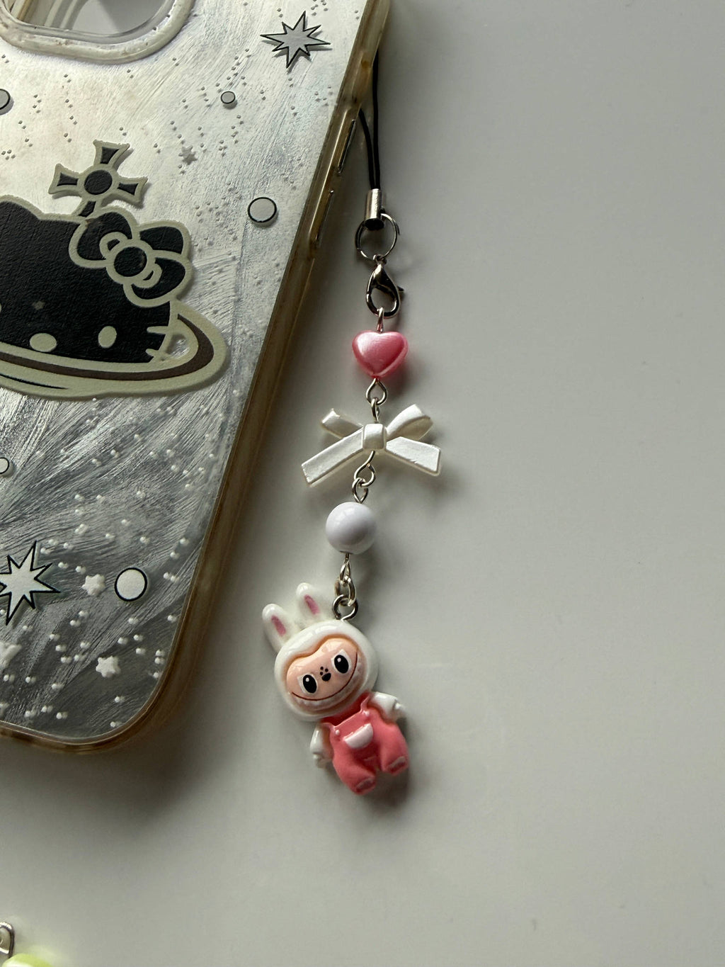 Labubu Inspired Monster Charm – Kawaii Pastel Phone Strap, Cute Monster Doll Keychain, Y2K Beaded Accessory Beadsbylillixx