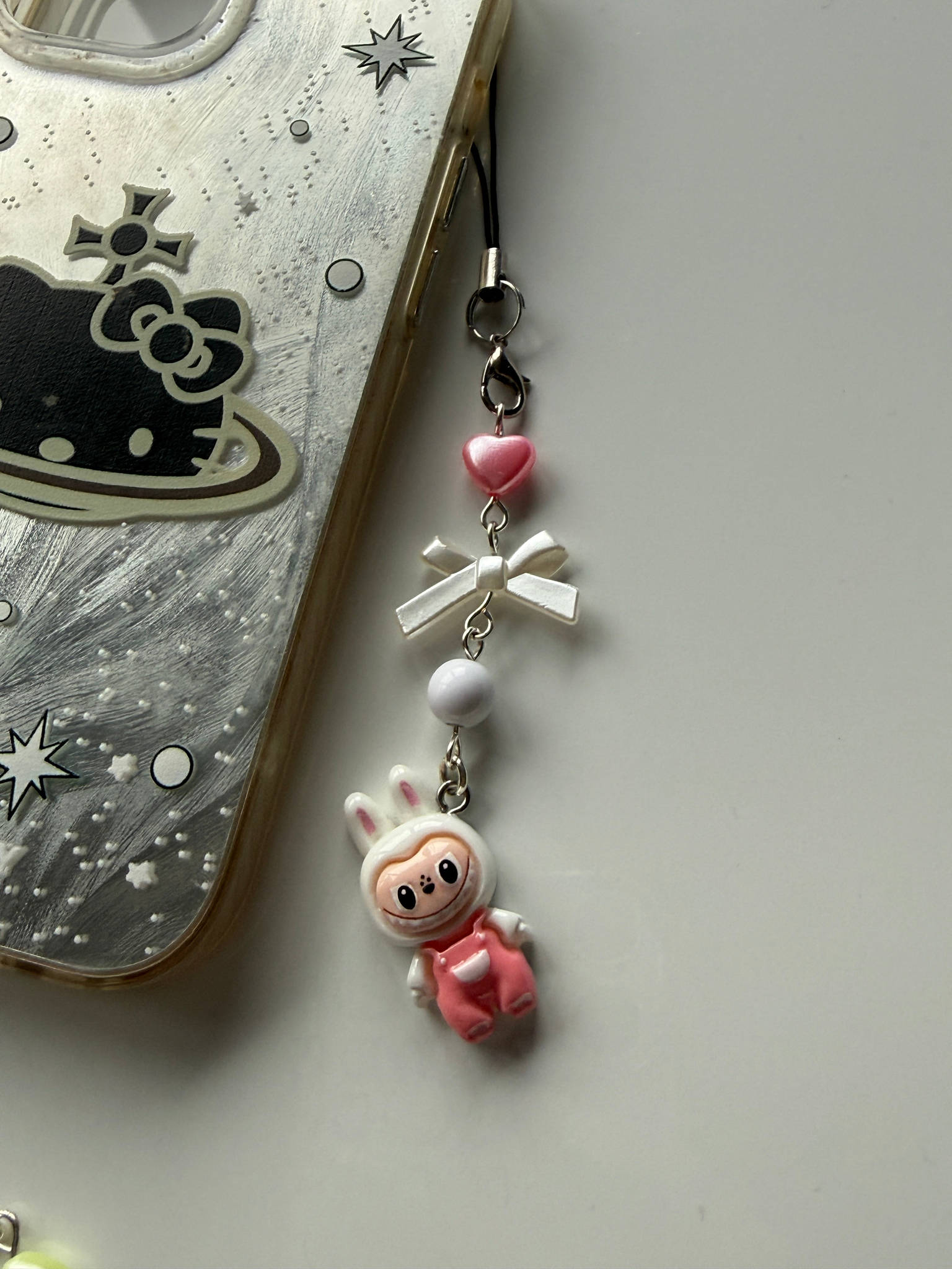 Labubu Inspired Monster Charm – Kawaii Pastel Phone Strap, Cute Monster Doll Keychain, Y2K Beaded Accessory Beadsbylillixx