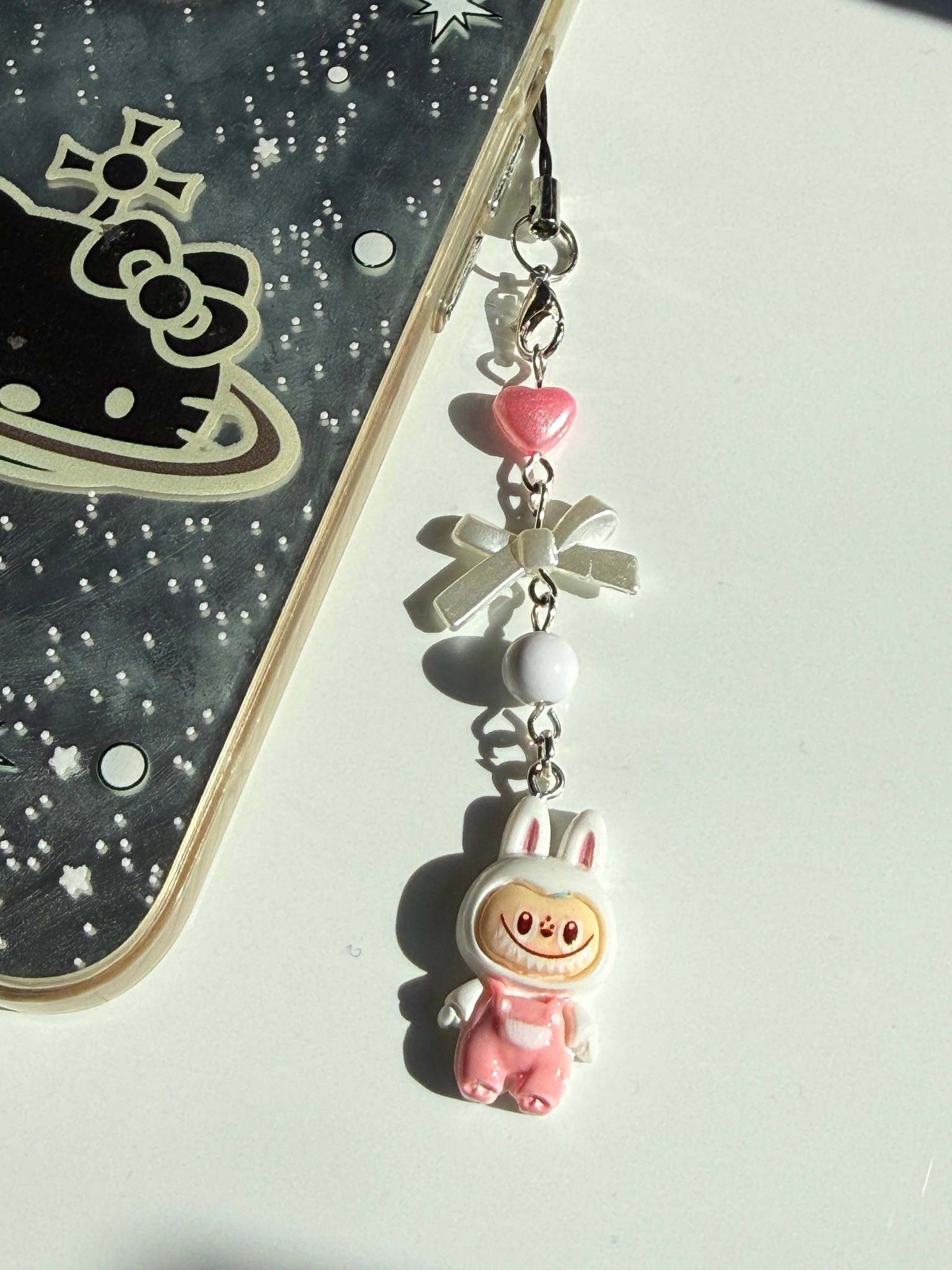 Labubu Inspired Monster Charm – Kawaii Pastel Phone Strap, Cute Monster Doll Keychain, Y2K Beaded Accessory Beadsbylillixx