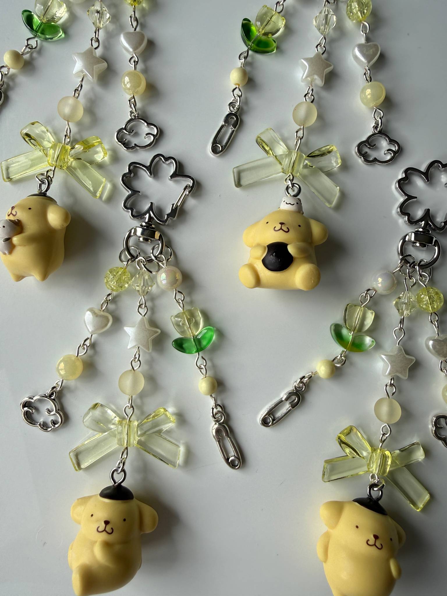 Lemon Clover PomPompurin Pudding Keychain Beadsbylillixx