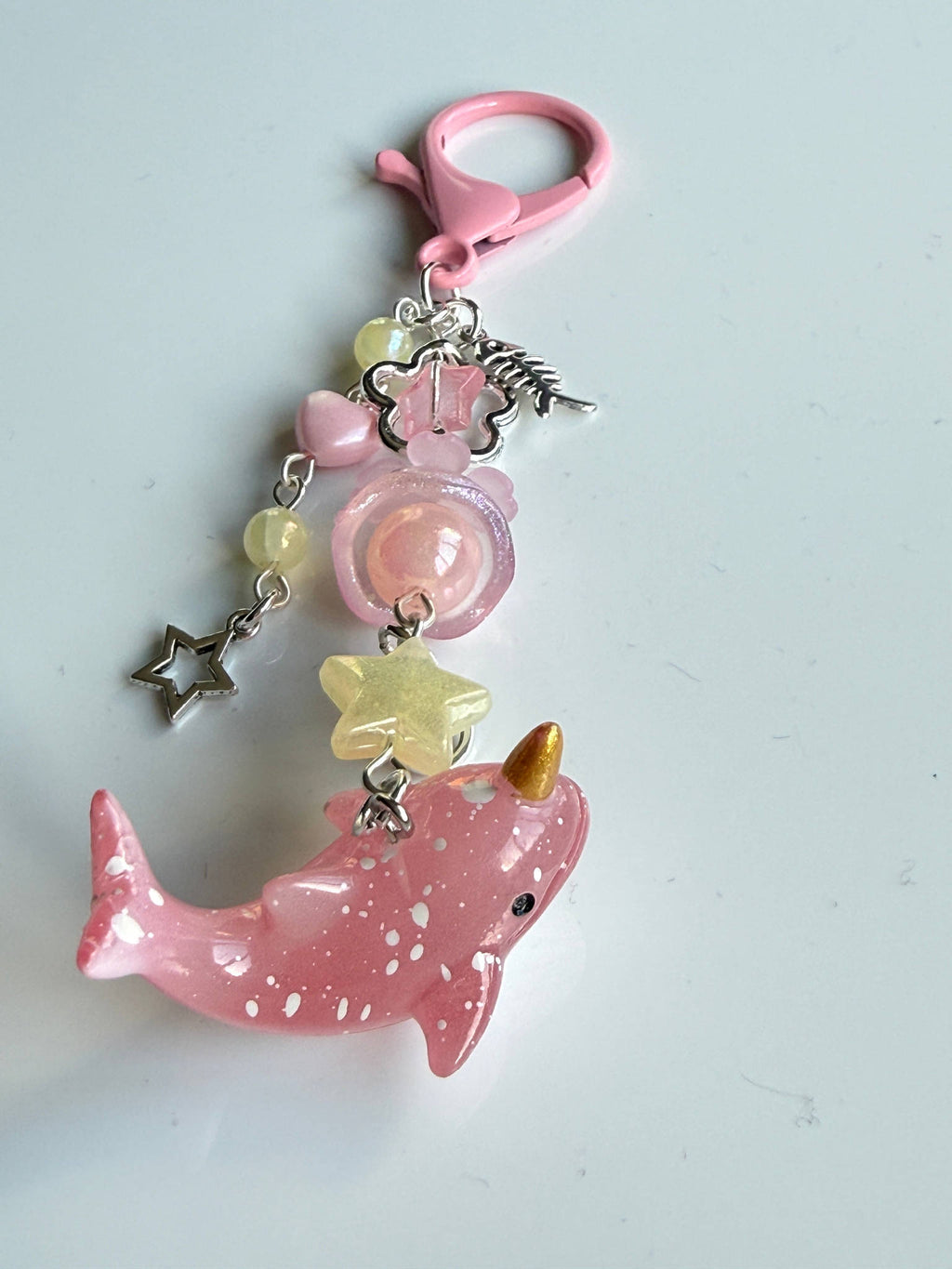 Ocean Friends Kawaii Keychain Collection – Pastel Sea Creature Bag Charms, Handmade Cute Whale, Narwhal Keychains Beadsbylillixx