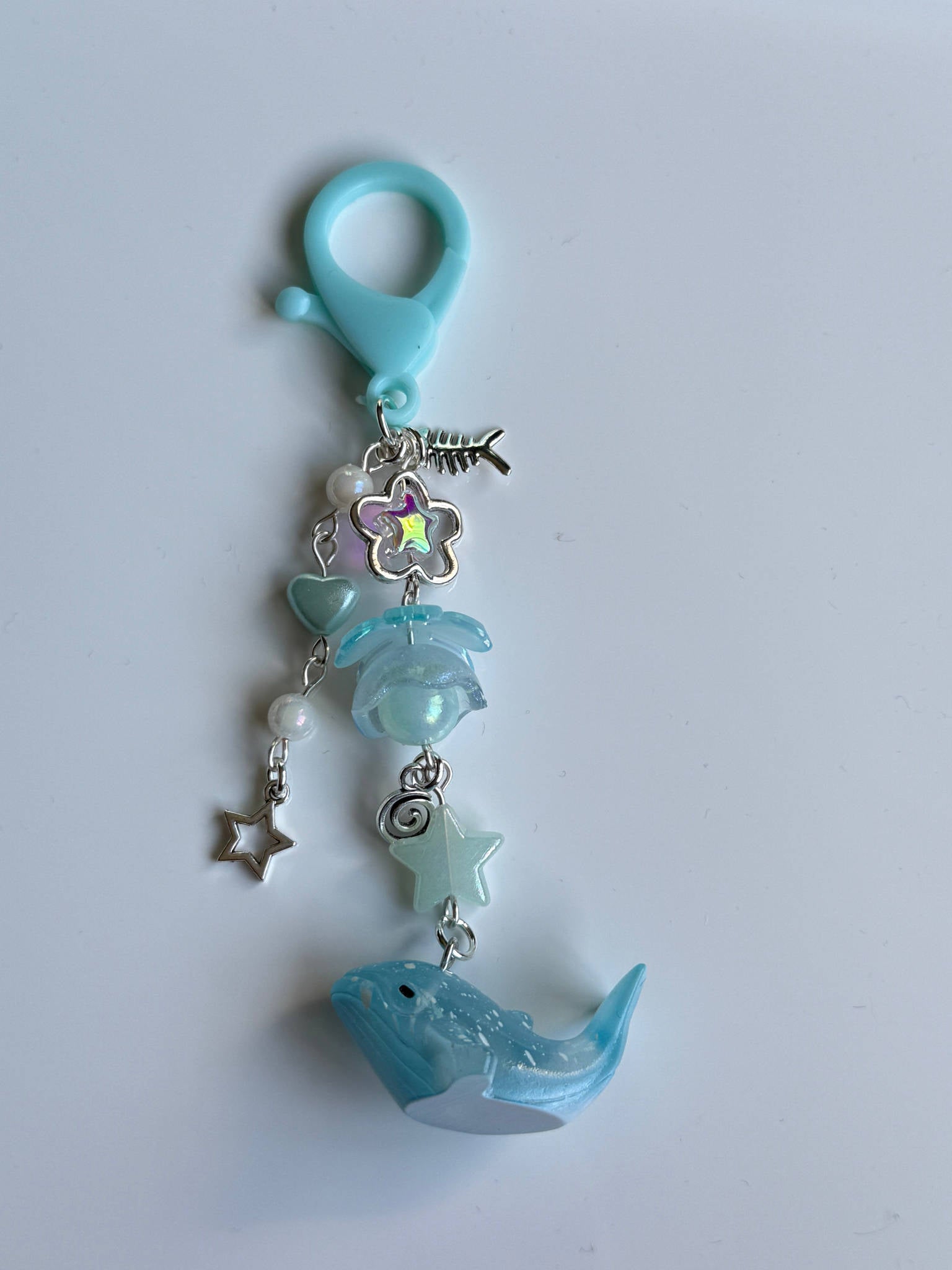 Ocean Friends Kawaii Keychain Collection – Pastel Sea Creature Bag Charms, Handmade Cute Whale, Narwhal Keychains Beadsbylillixx