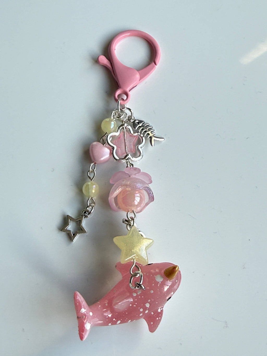 Ocean Friends Kawaii Keychain Collection – Pastel Sea Creature Bag Charms, Handmade Cute Whale, Narwhal Keychains Beadsbylillixx